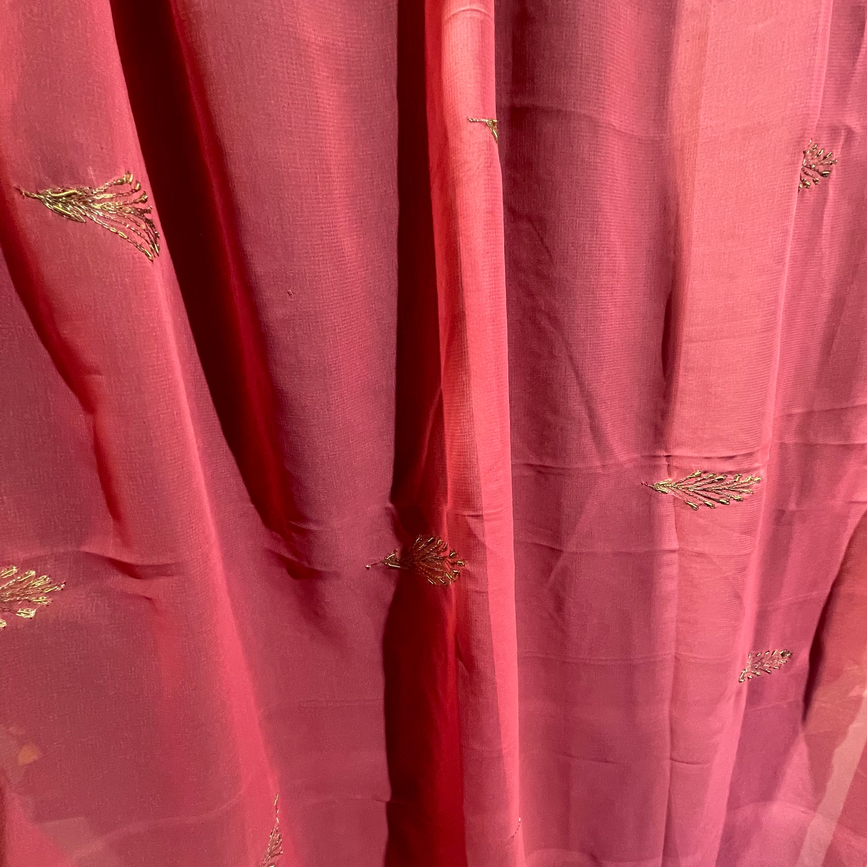 Single Unlined Pink Curtains -10 Styles - Vintage India NYC
