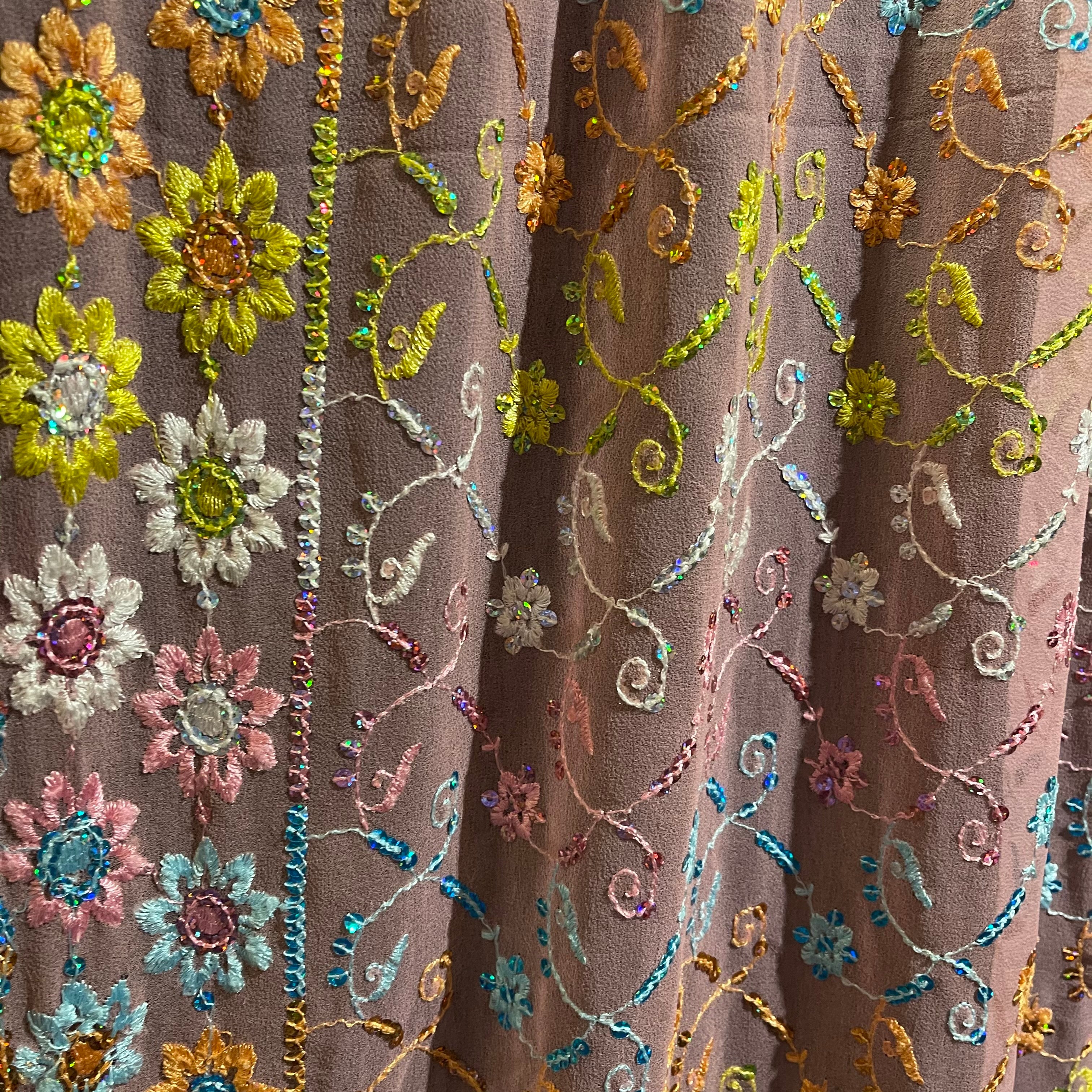 Single Unlined Pink Curtains -10 Styles - Vintage India NYC