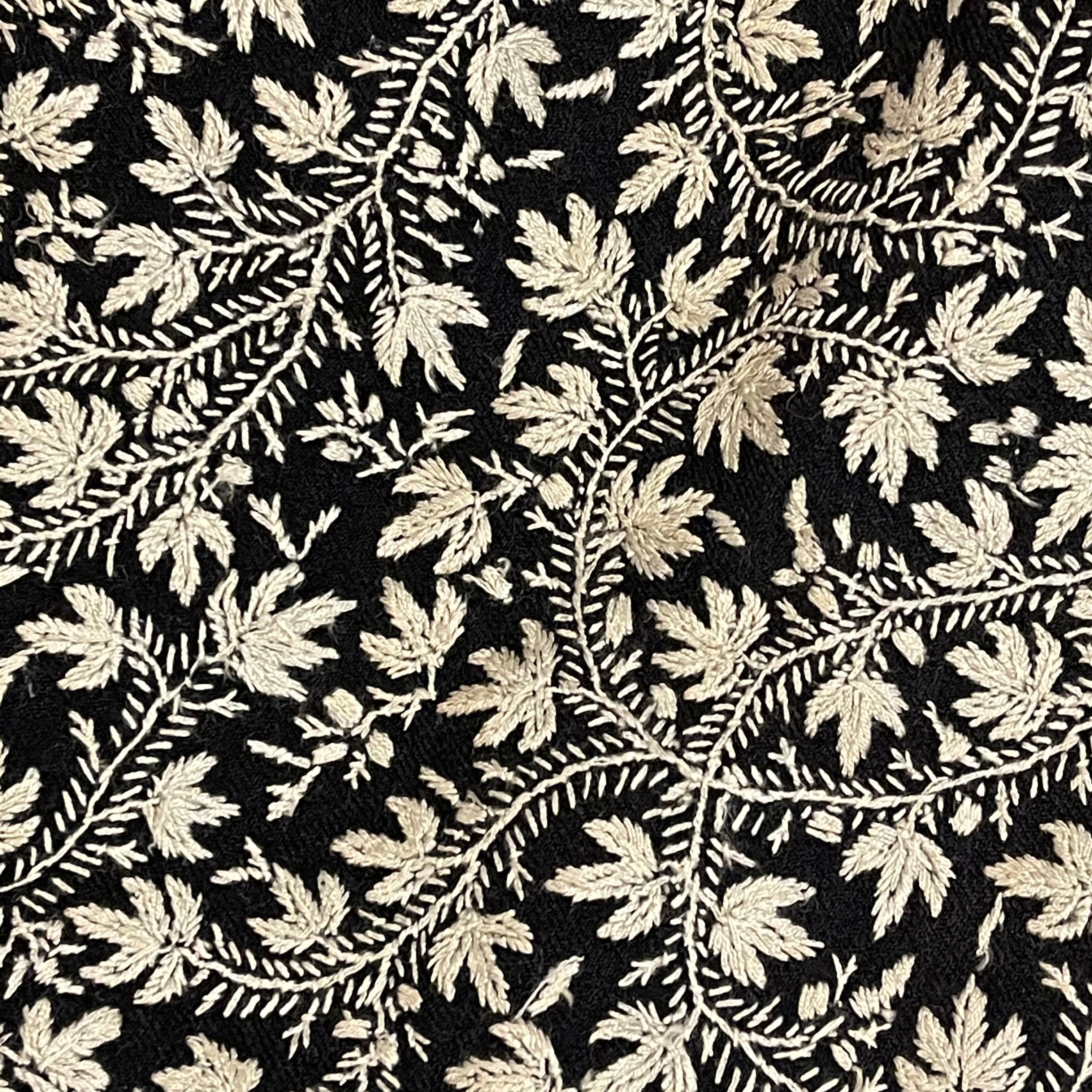 Vintage Black Embroidered Shawl - Vintage India NYC