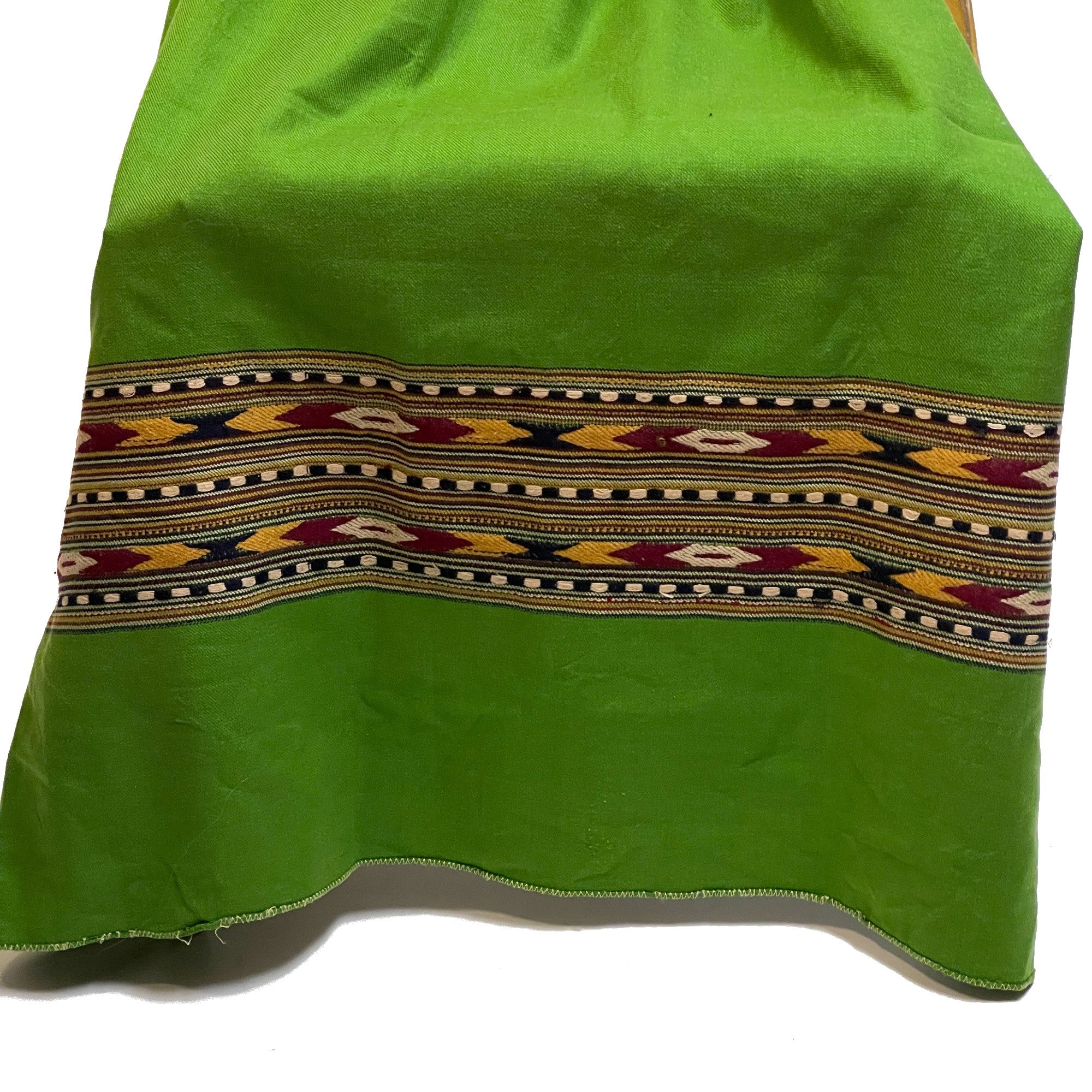 Green Embroidered Kashmiri Shawl - Vintage India NYC