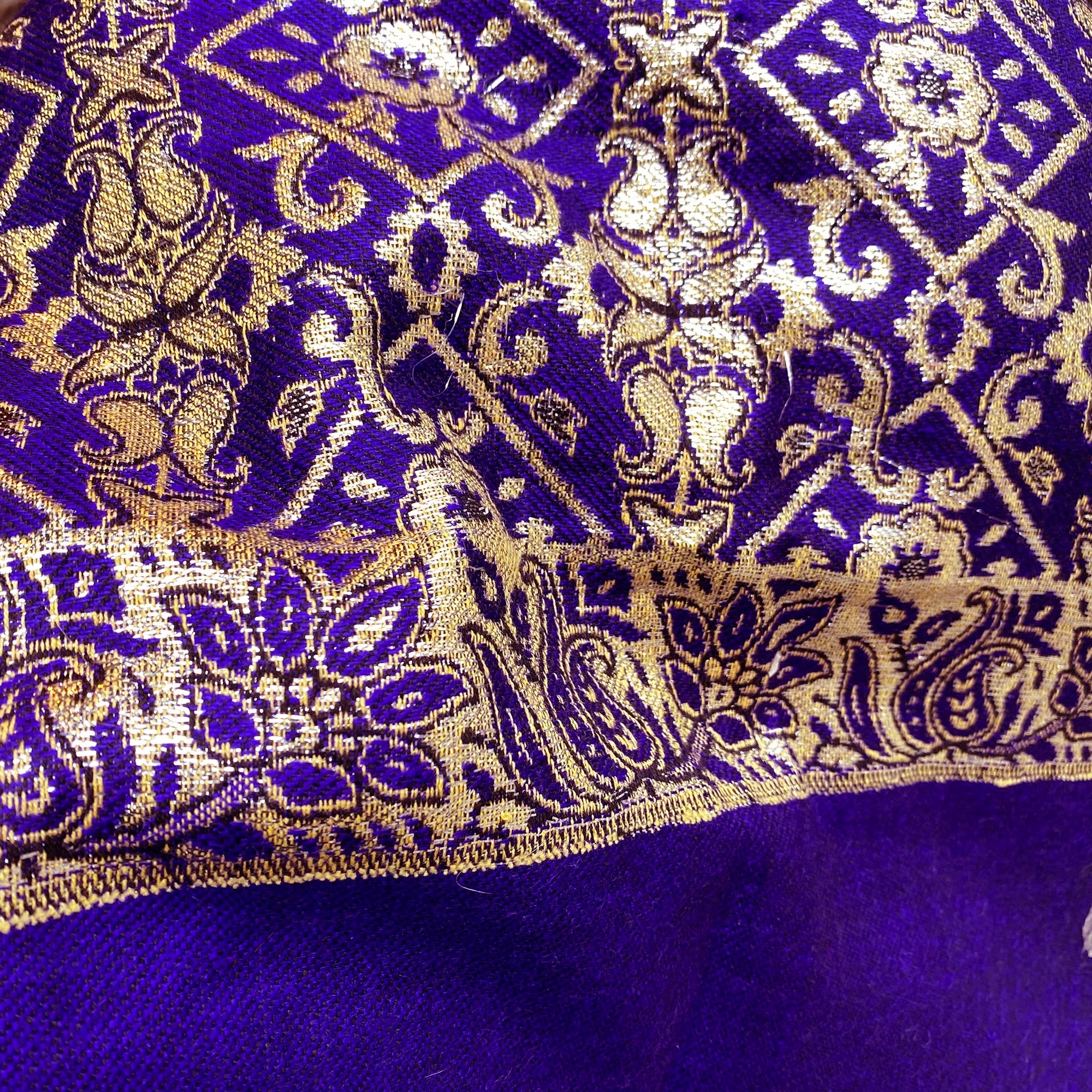 Purple Wool Shawl Scarf - Vintage India NYC