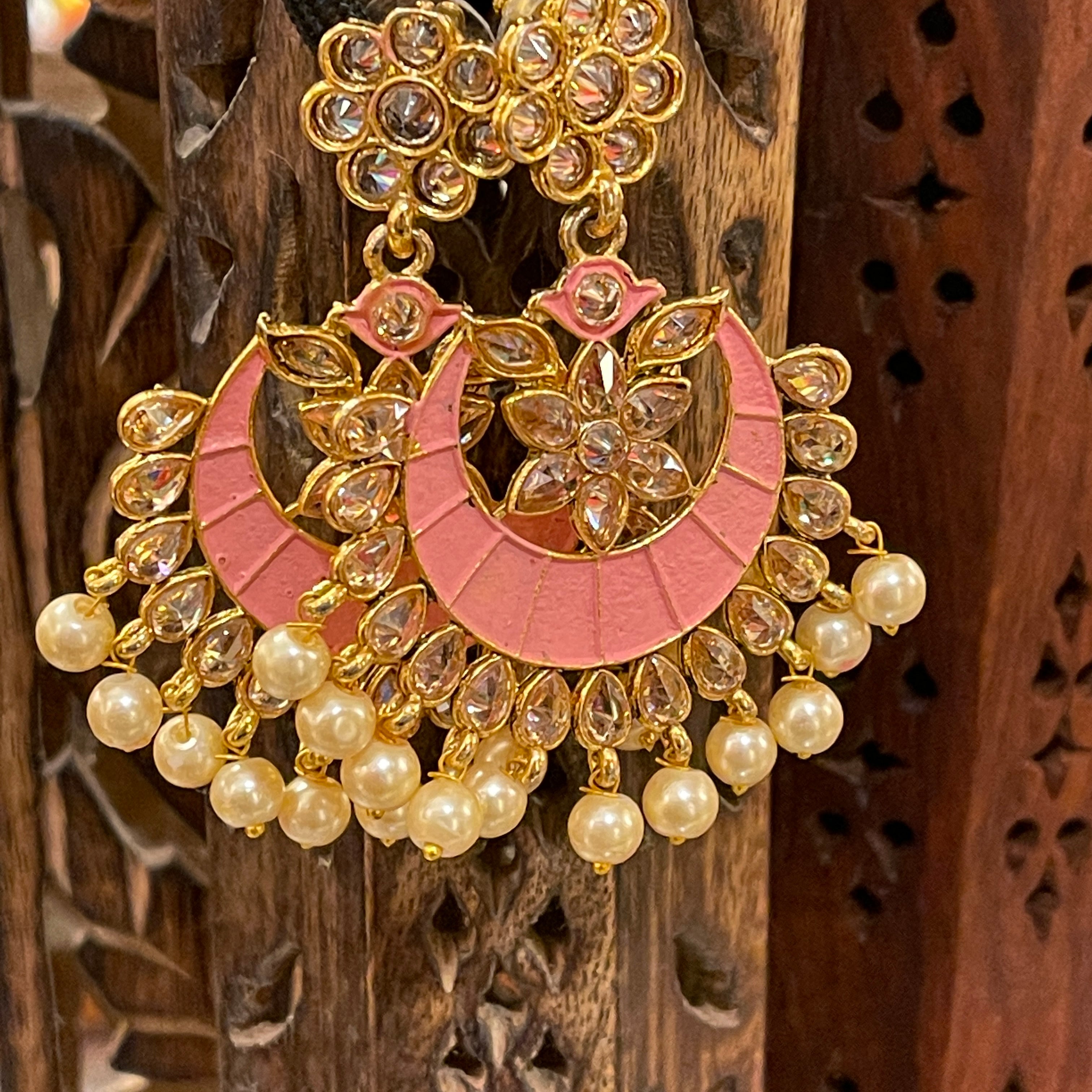 Baby Pink  Earrings - Vintage India NYC