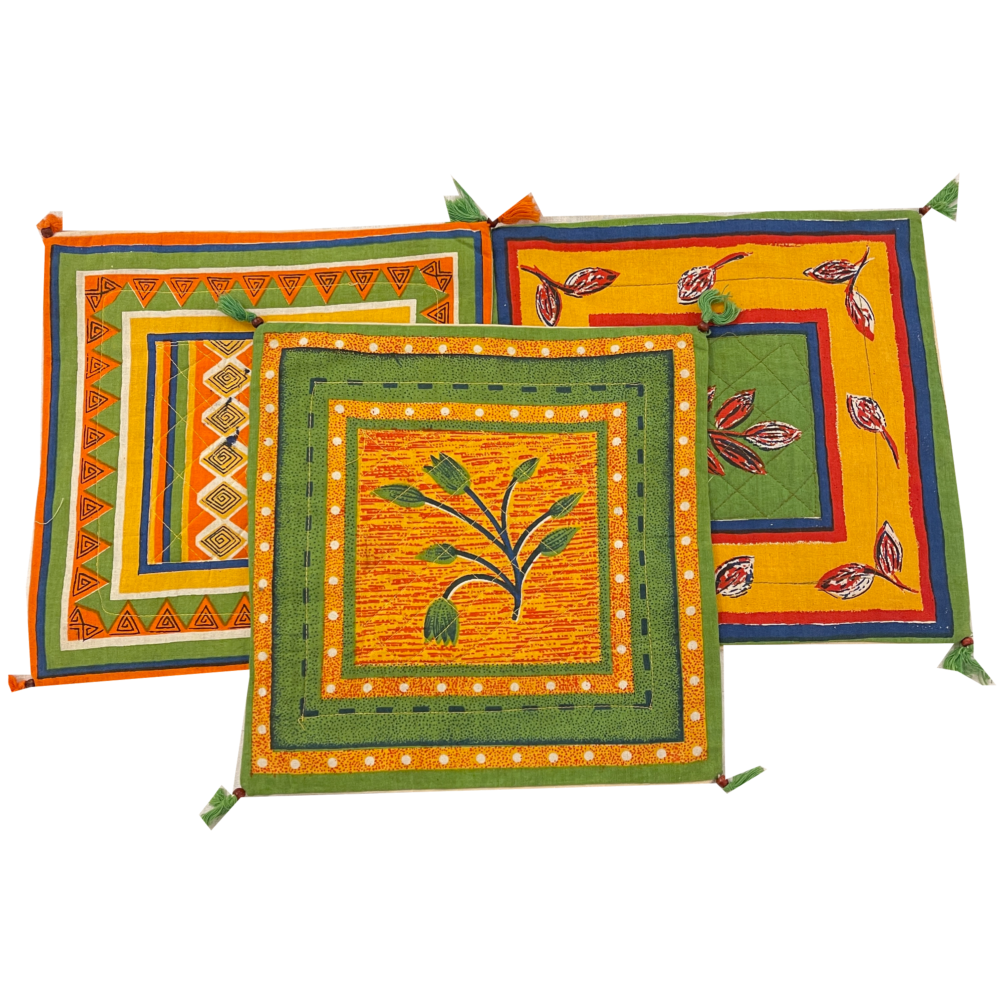 Multicolored Quilted Pillow Cover - Vintage India NYC