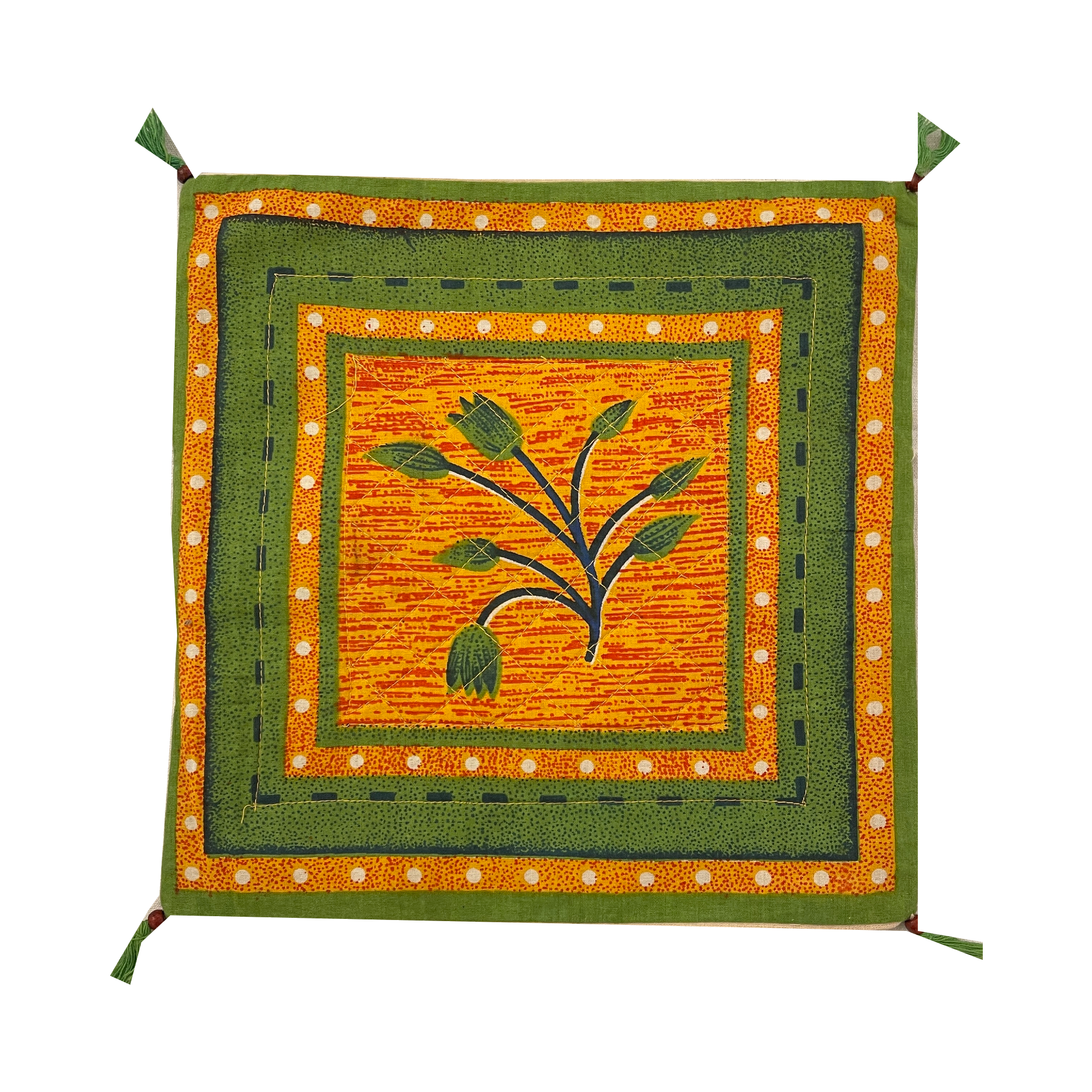 Multicolored Quilted Pillow Cover - Vintage India NYC