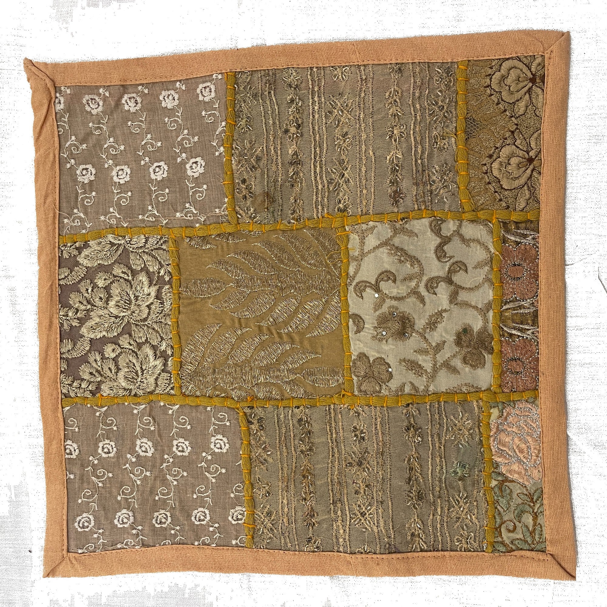 Handmade Peach embroidered pillow covers - 3 Styles - Vintage India NYC