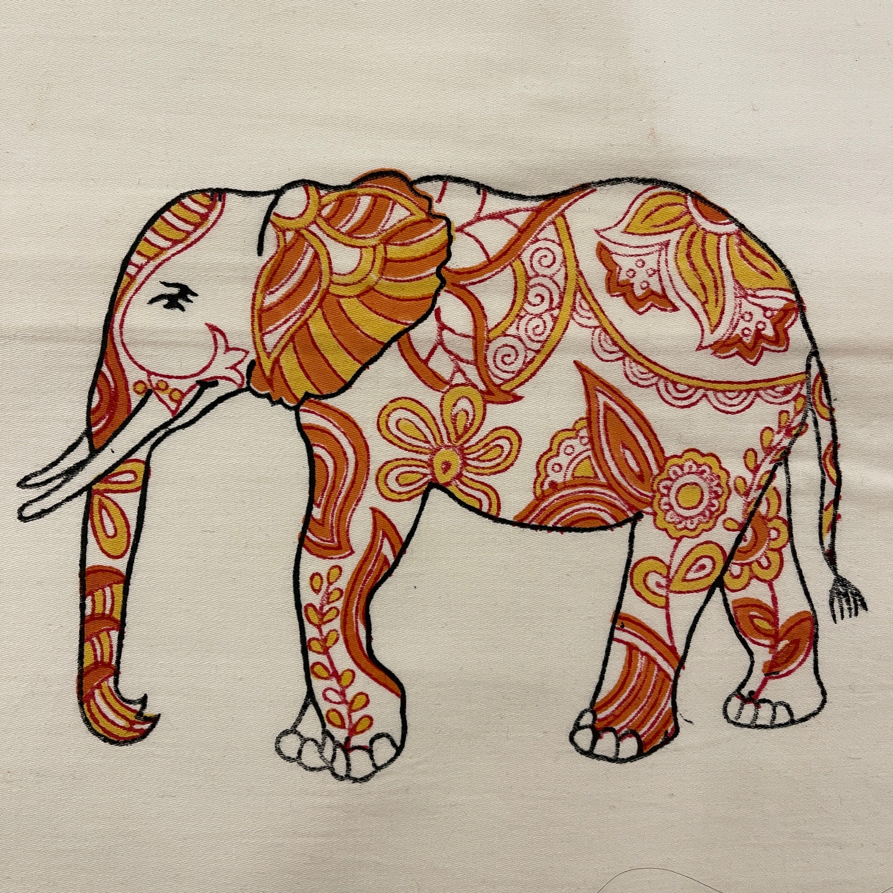 Elephant Print  Cotton Pillow Cover - 2 Colors - Vintage India NYC