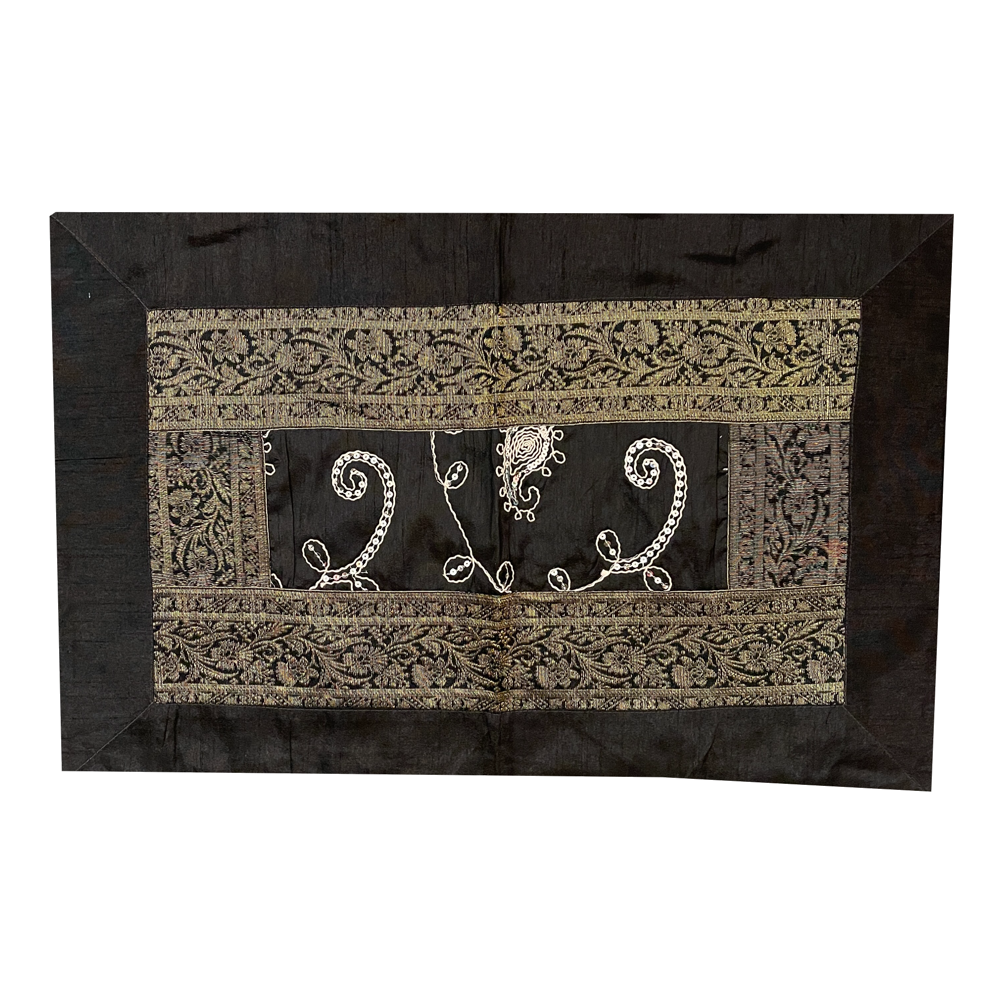 Black Patchwork Pillow Covers Set - Vintage India NYC
