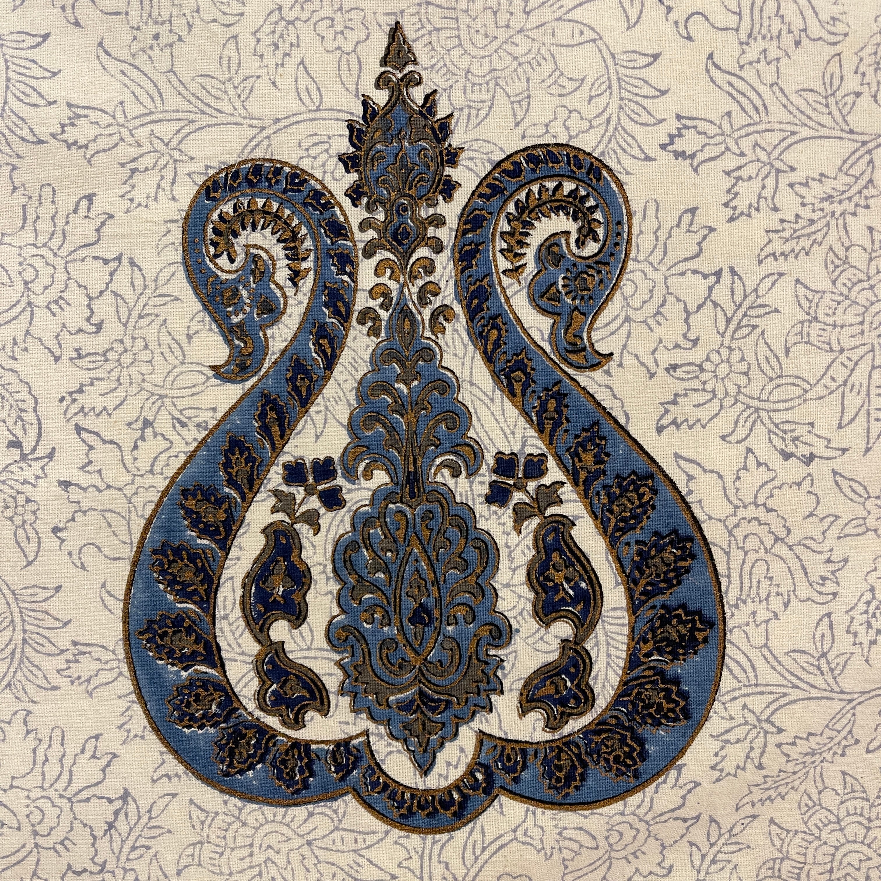 Navy Blue Block print Pillow Covers - Vintage India NYC