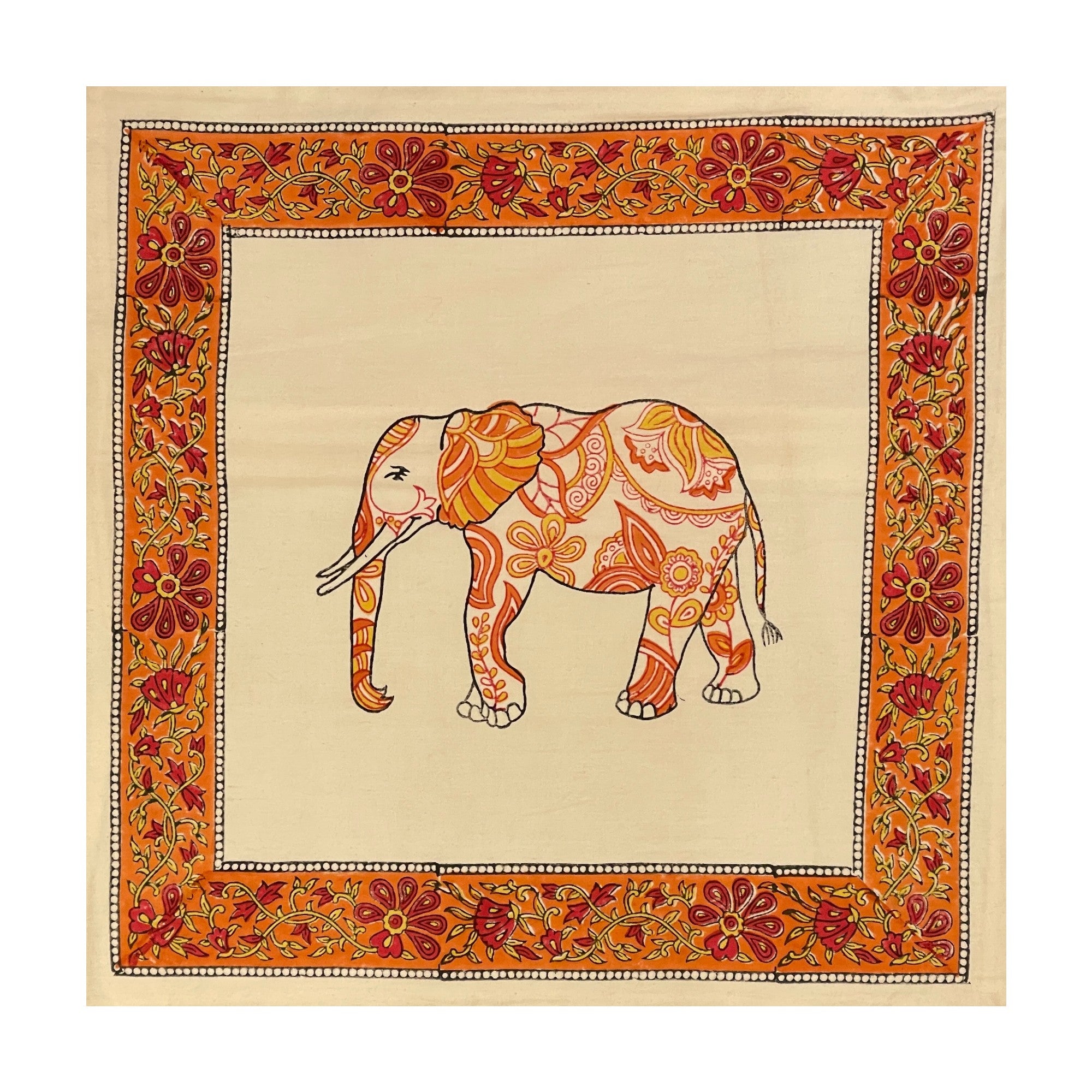 Elephant Print Cotton Pillow Cover - 2 Colors - Vintage India NYC