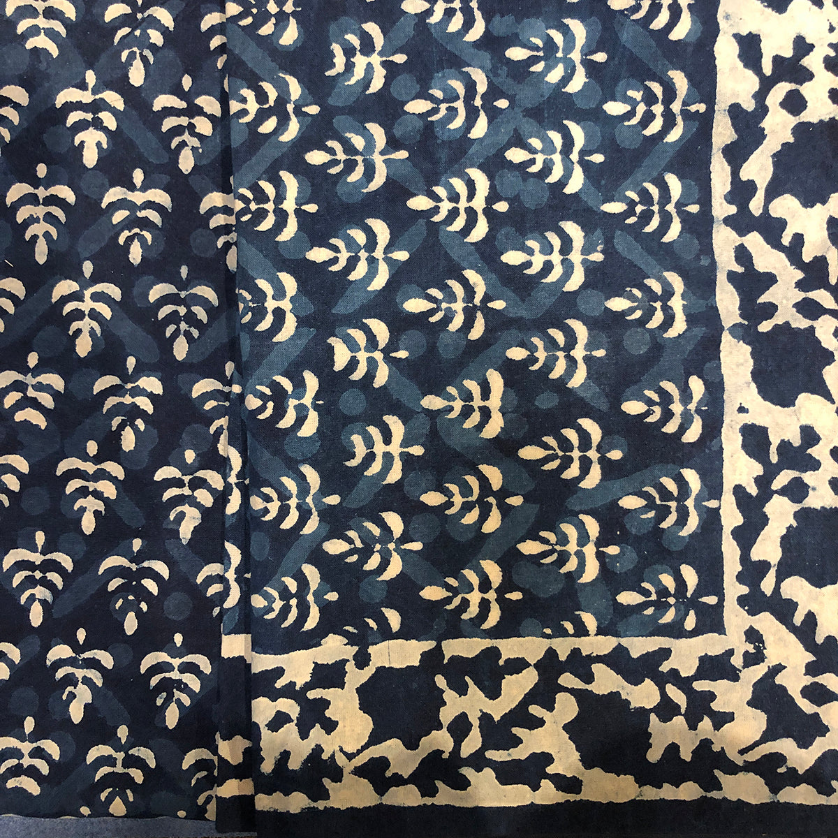 JM Cotton Indigo Sheets- Queen Size - Vintage India NYC