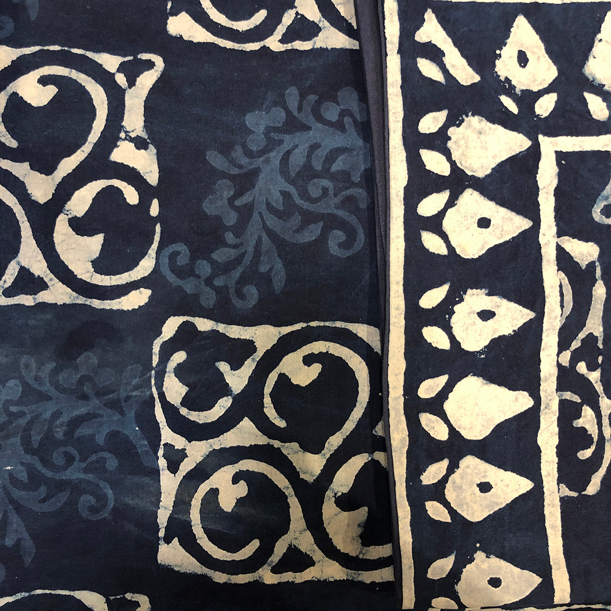 JM Cotton Indigo Sheets- Queen Size - Vintage India NYC