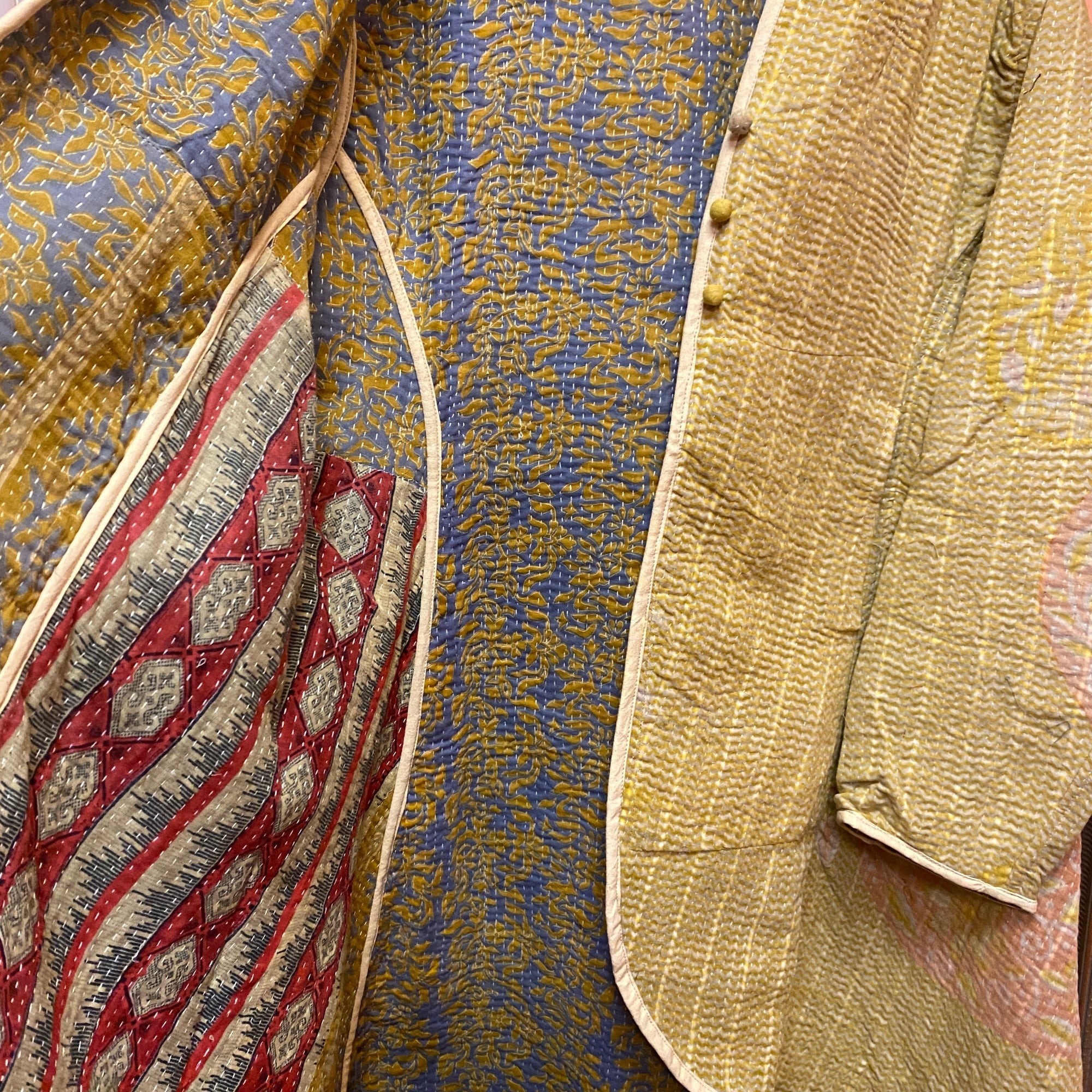 Long Kantha Coat-13 Styles - Vintage India NYC