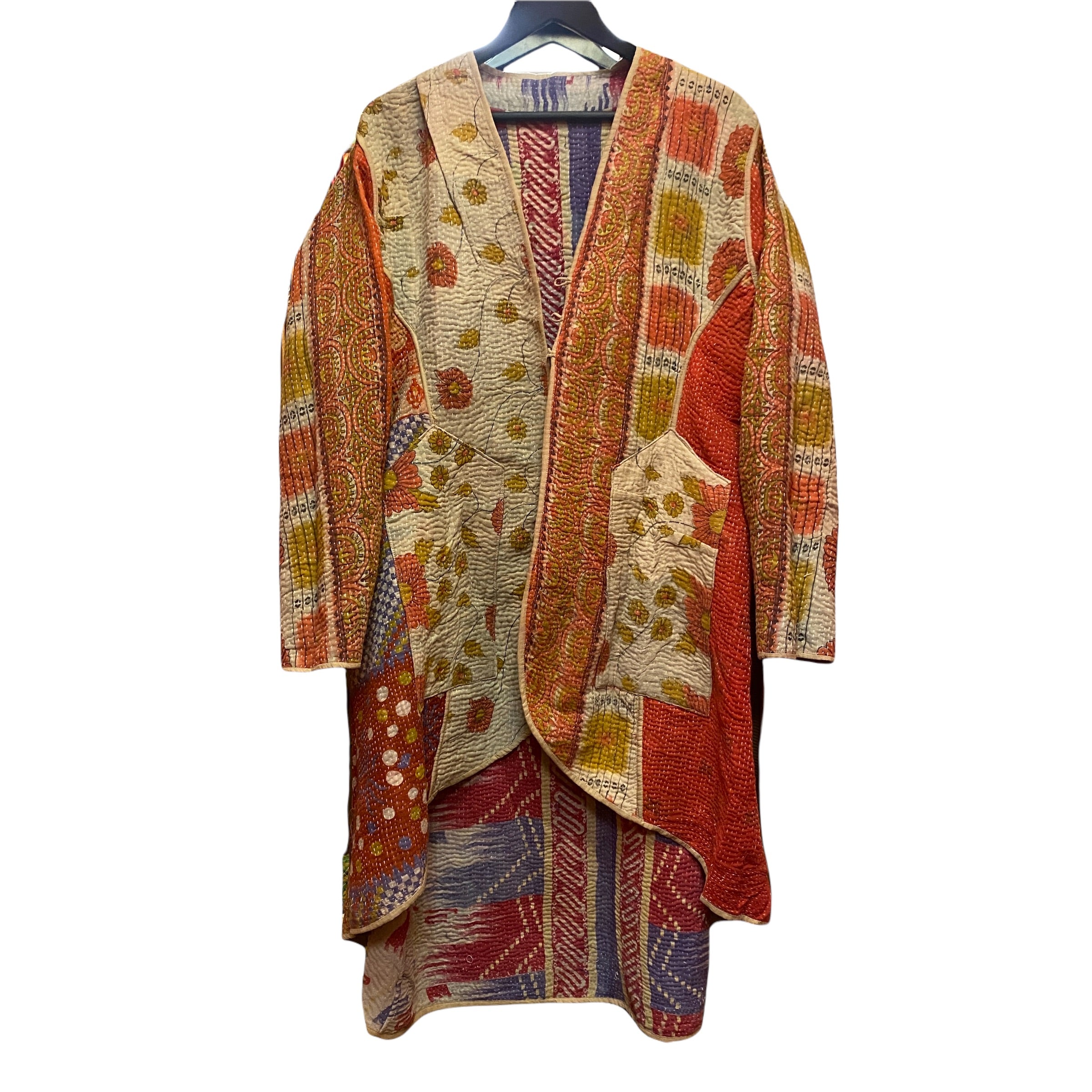 Long Kantha Coat-13 Styles - Vintage India NYC