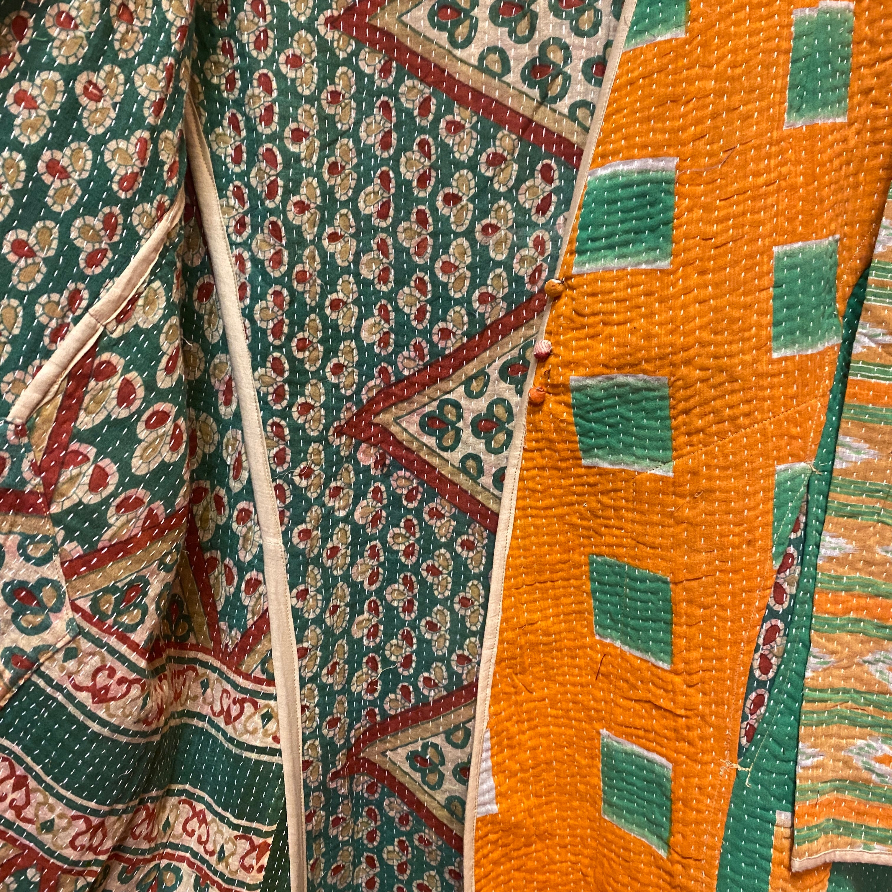 Long Kantha Coat-13 Styles - Vintage India NYC