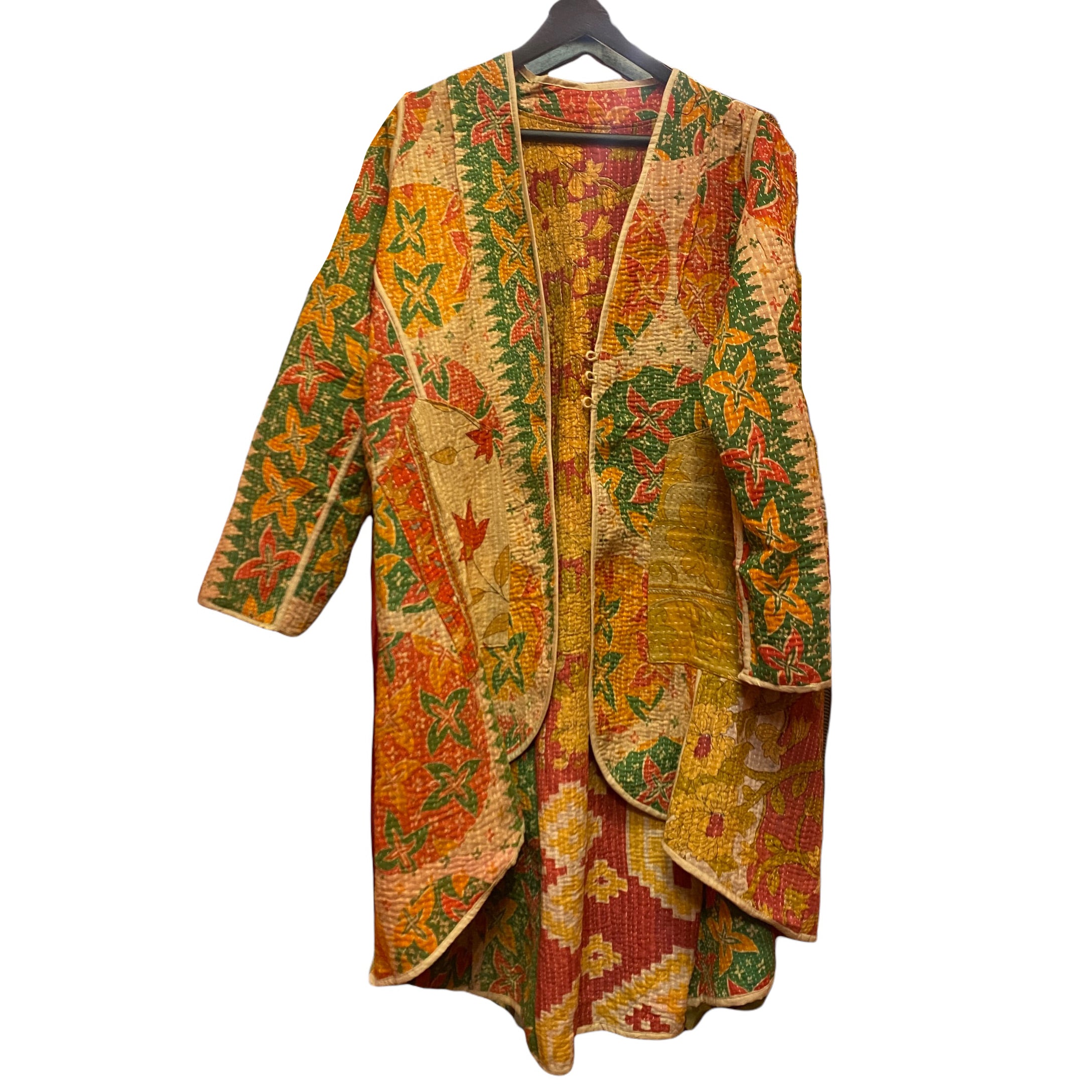 Long Kantha Coat-13 Styles - Vintage India NYC