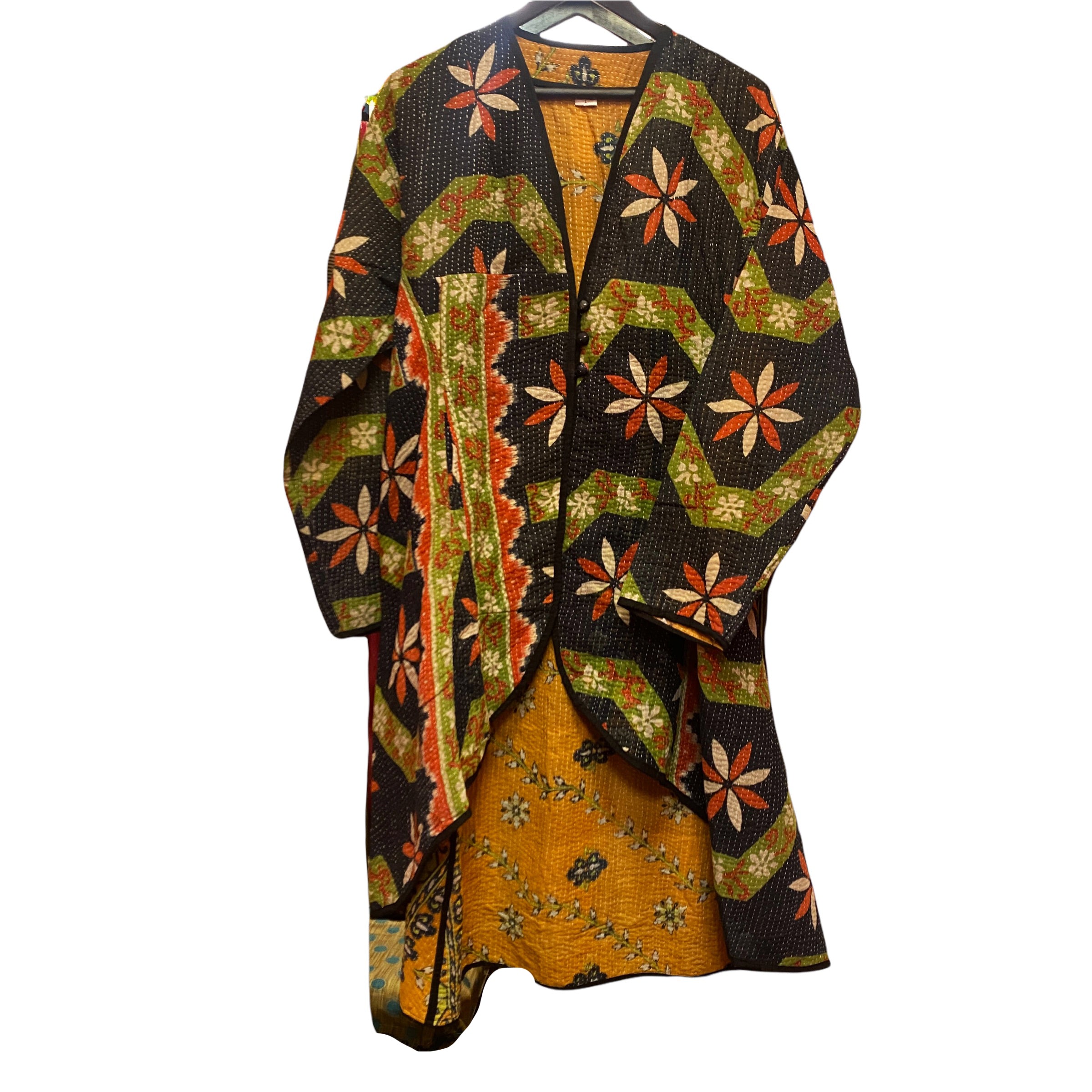 Long Kantha Coat-13 Styles - Vintage India NYC