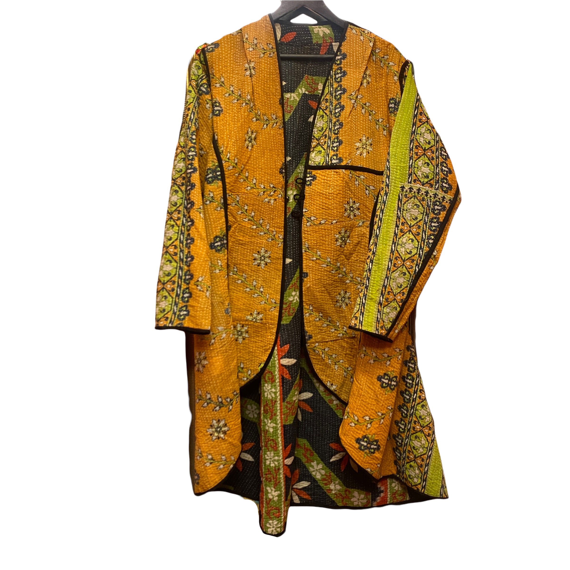 Long Kantha Coat-13 Styles - Vintage India NYC