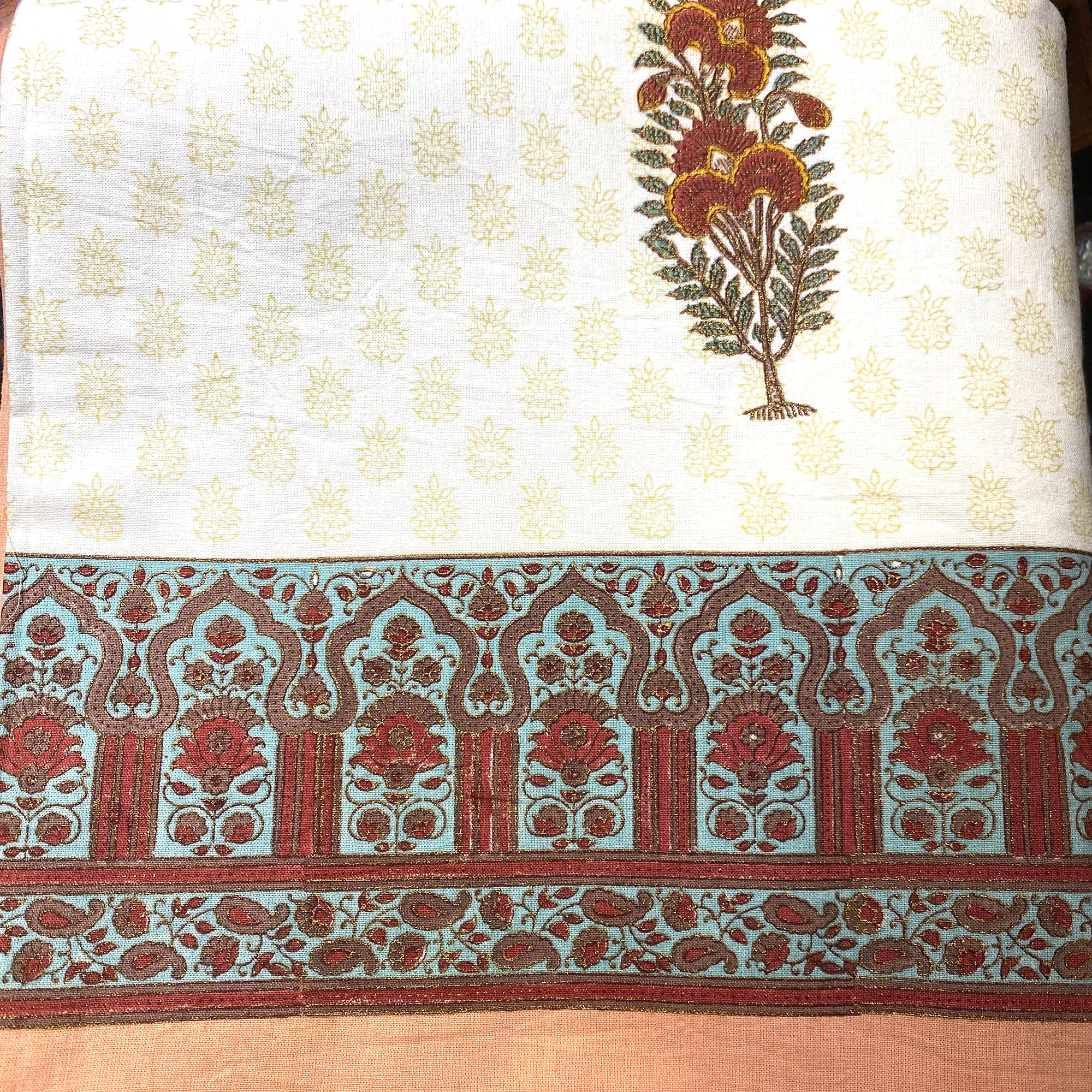LH Block Print Queen Bedcover - Vintage India NYC