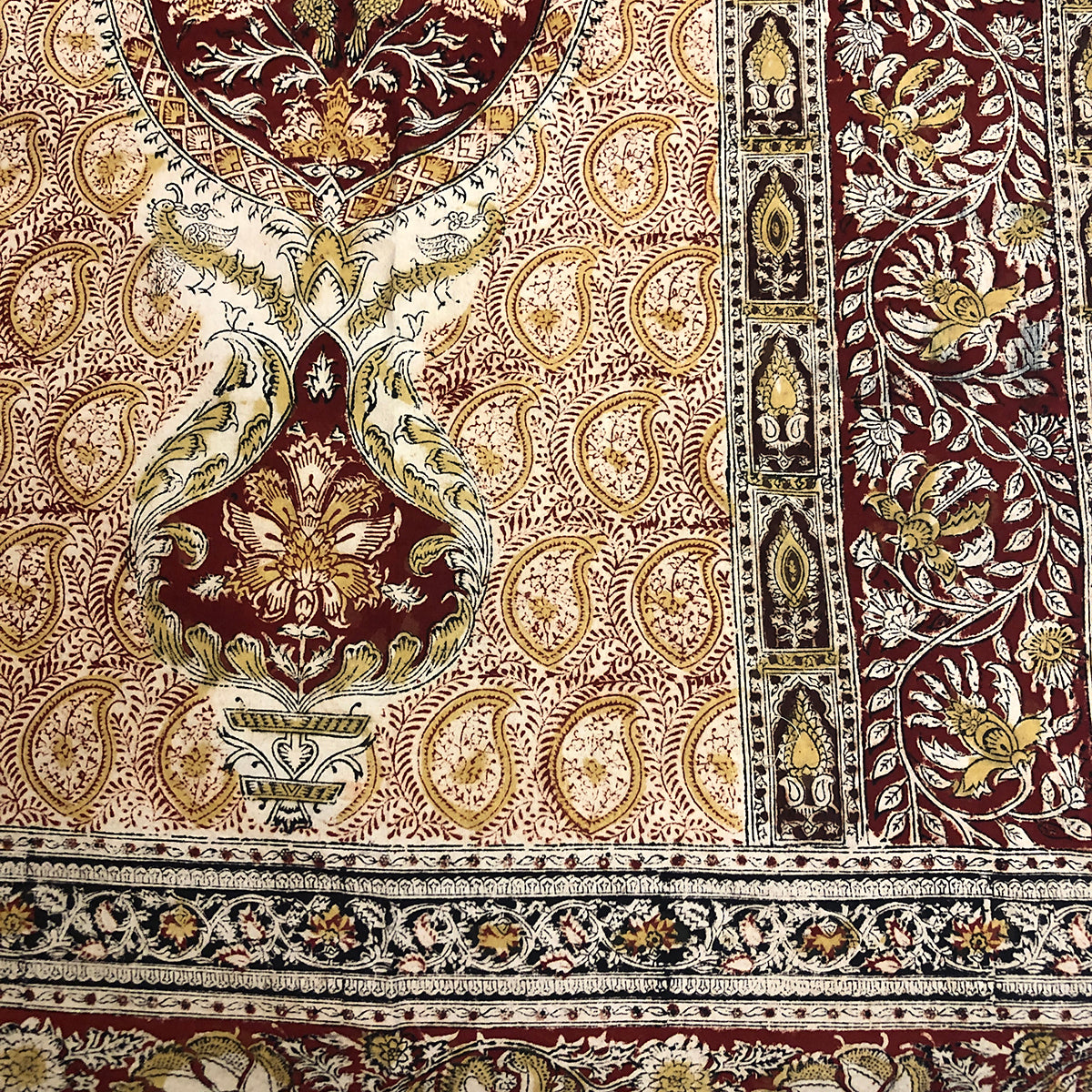 LH Maroon Paisley Bedcover - Vintage India NYC