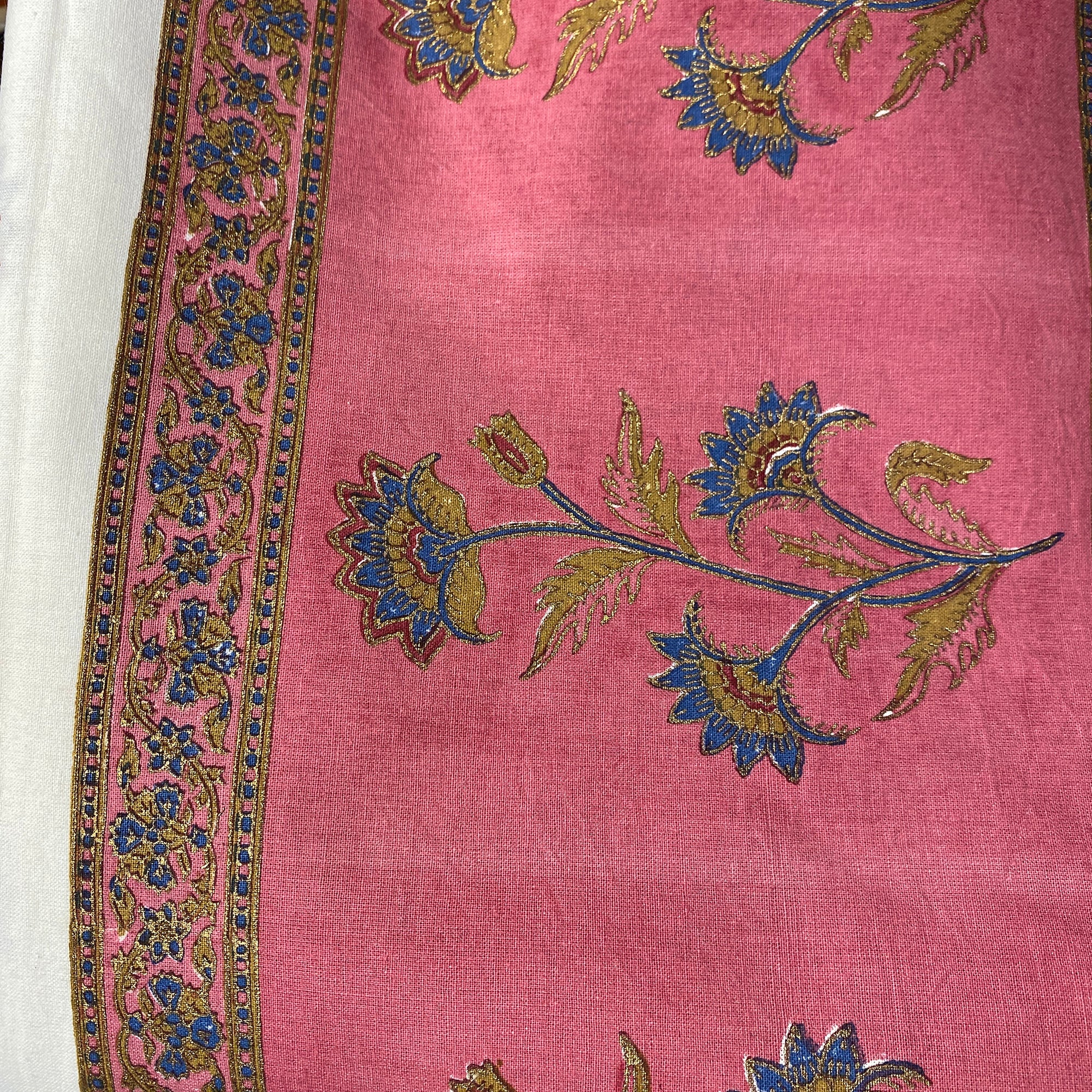 LH Floral Block Print Bedcover - Vintage India NYC