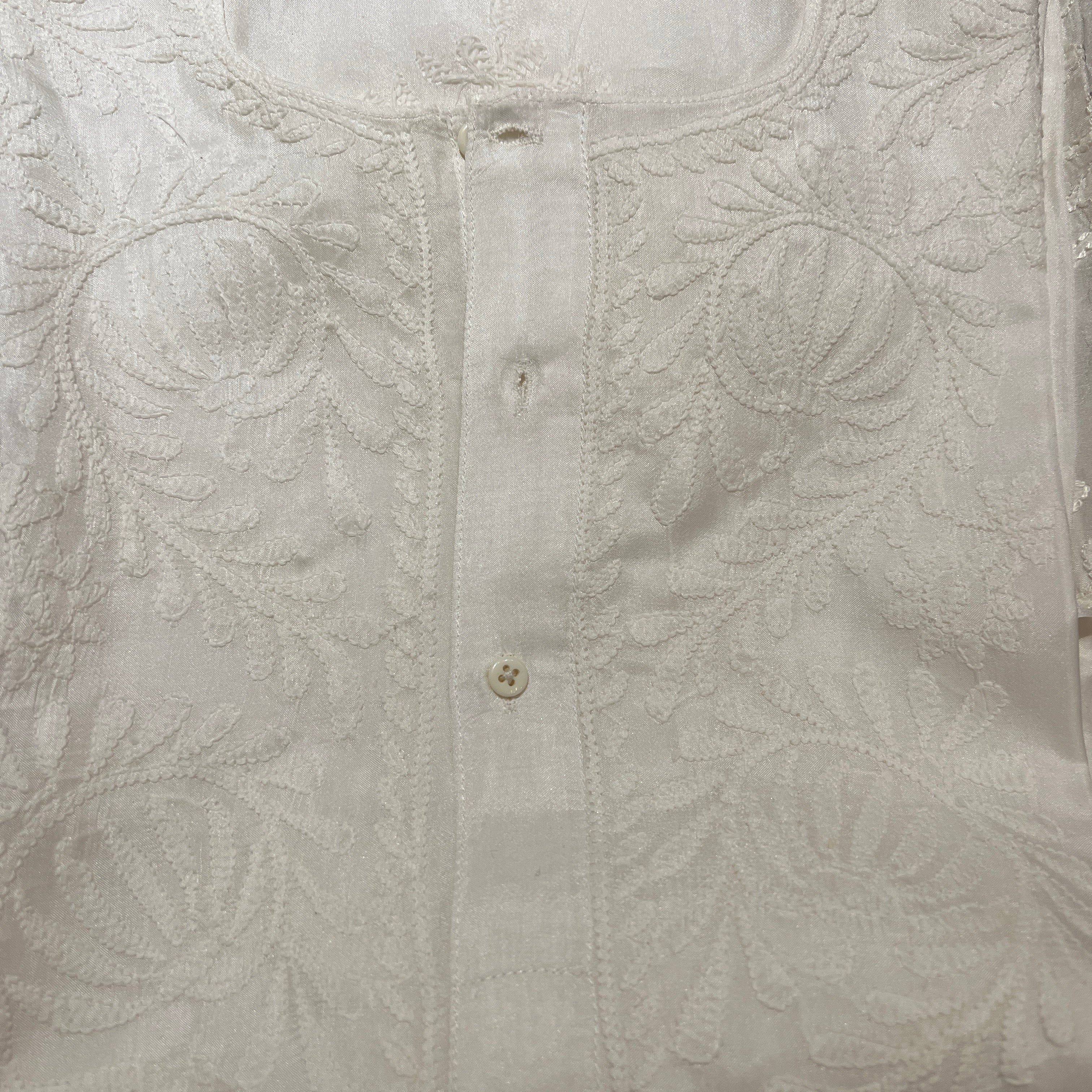 LH White Silk Tops - Vintage India NYC