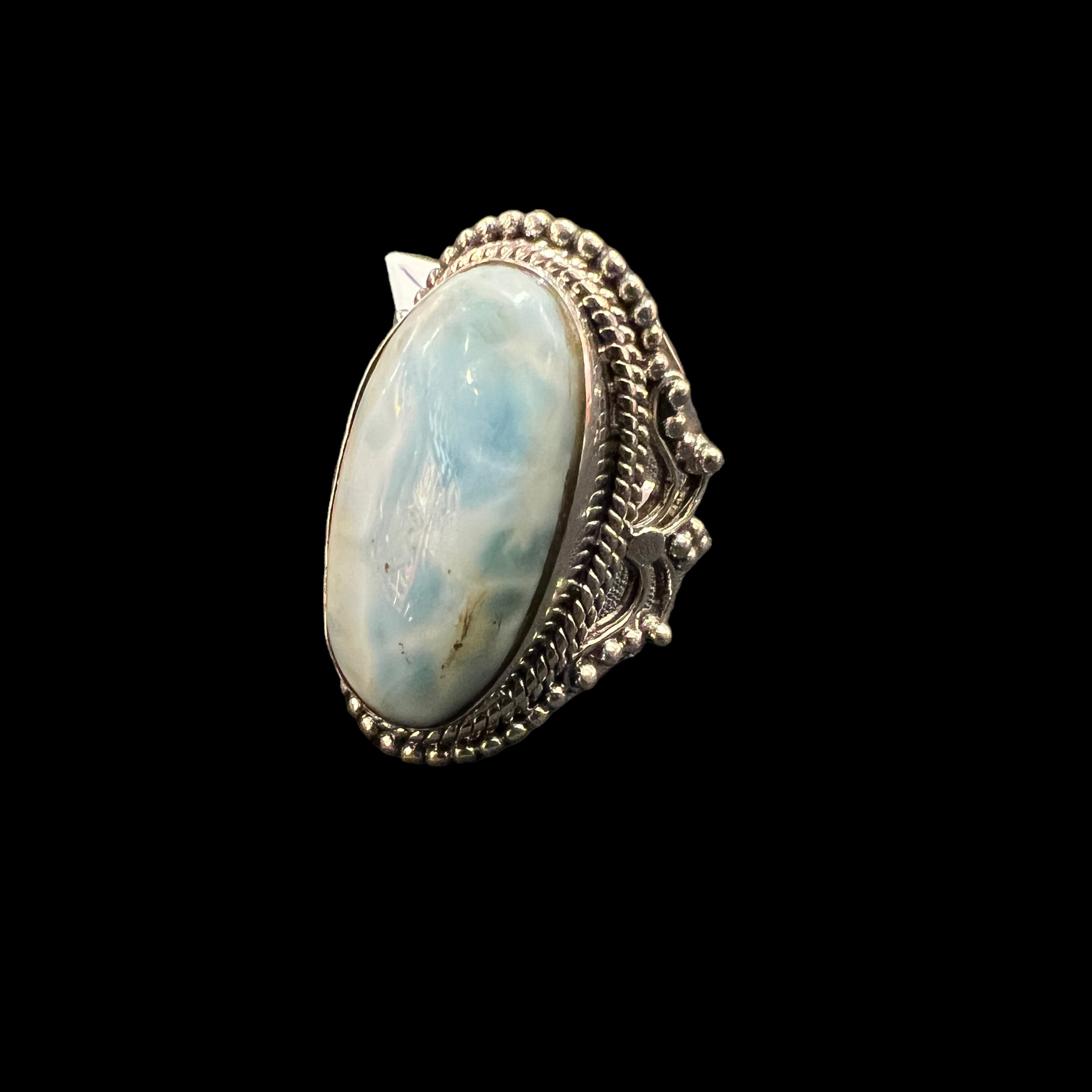CT Medium Silver Stone Rings - Vintage India NYC