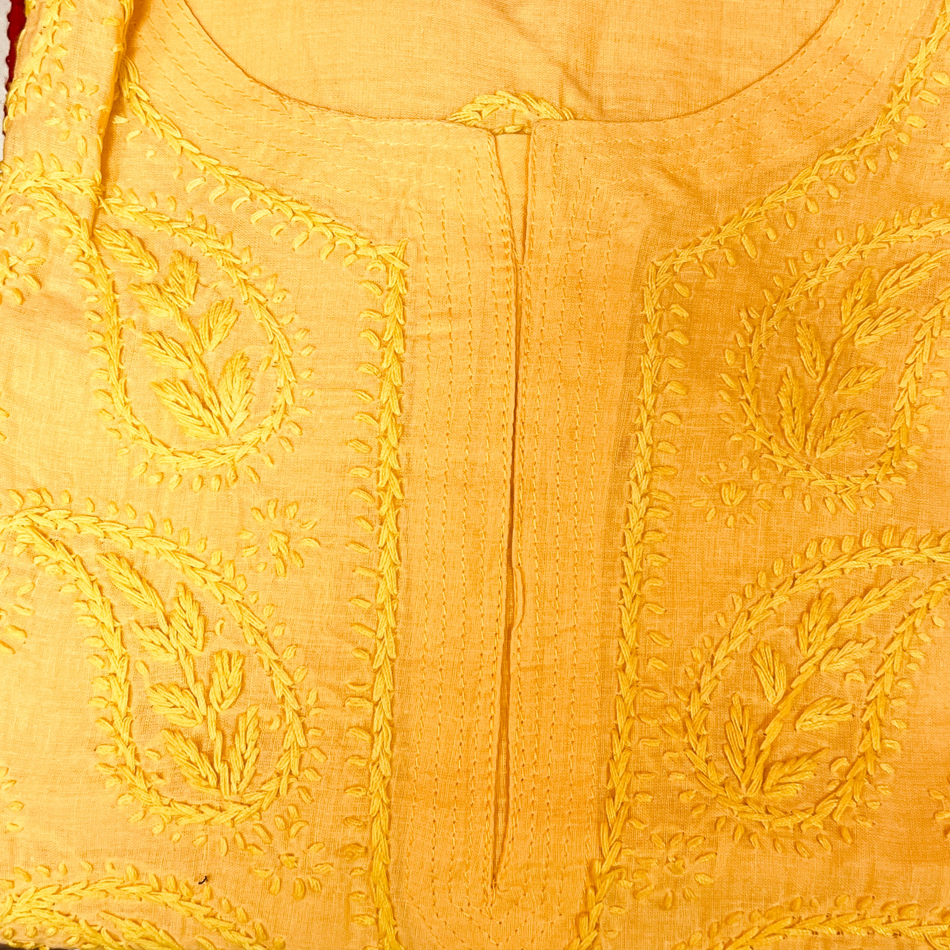 AR Long Embroidered Cotton Tunic Kurtis- L - Vintage India NYC
