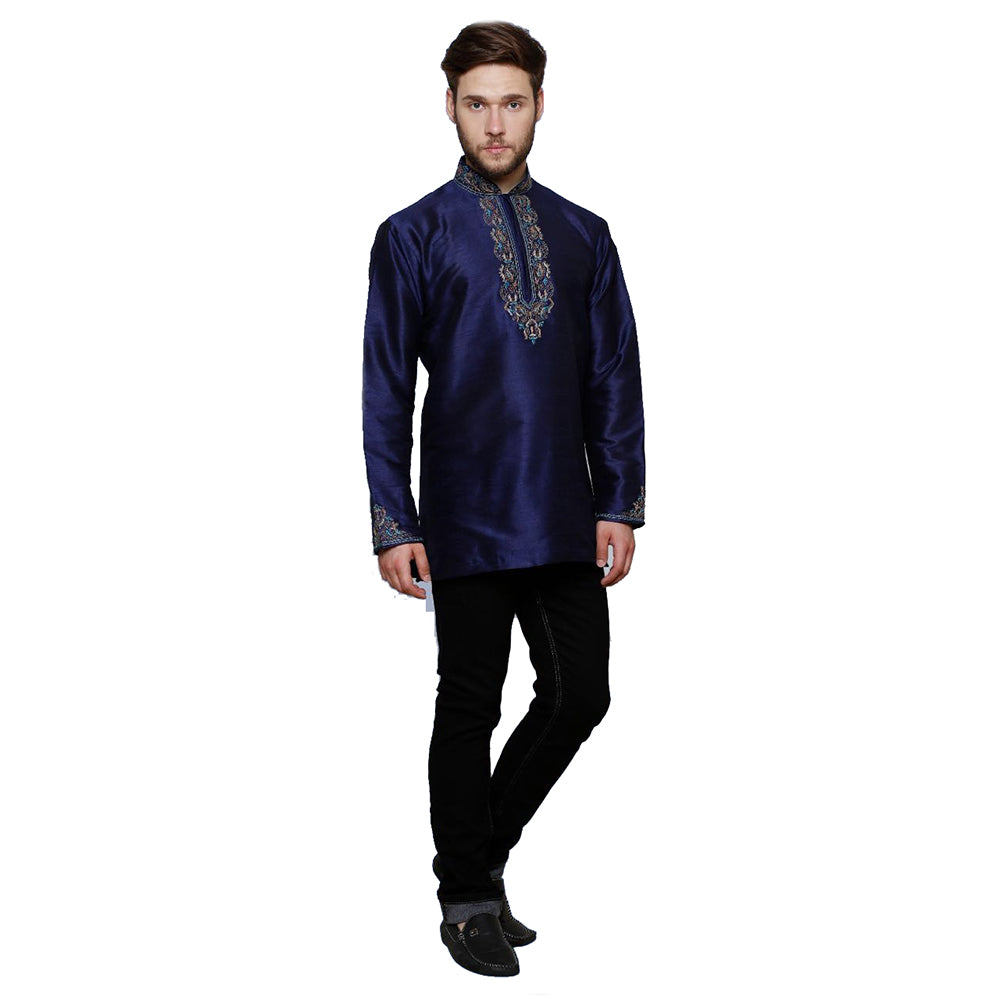 MJ Navy Short Kurta - Vintage India NYC