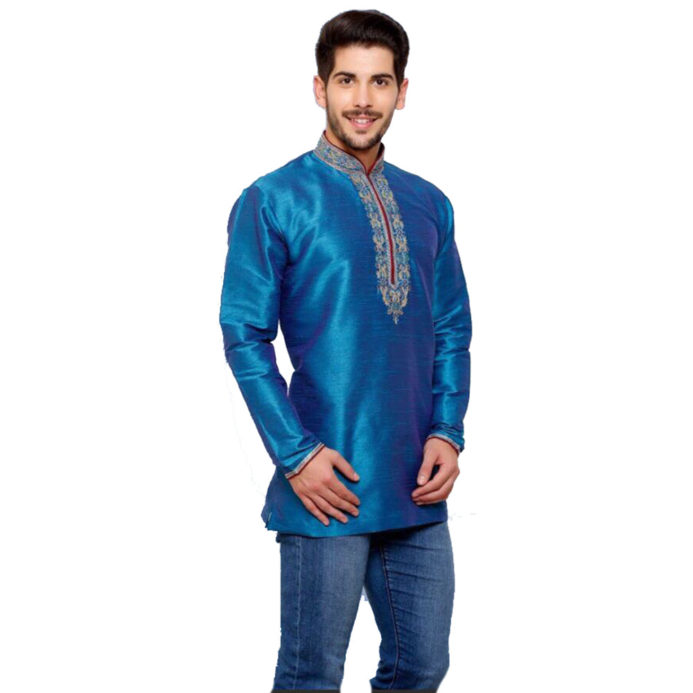 MJ Ocean Short Kurta-50 - Vintage India NYC