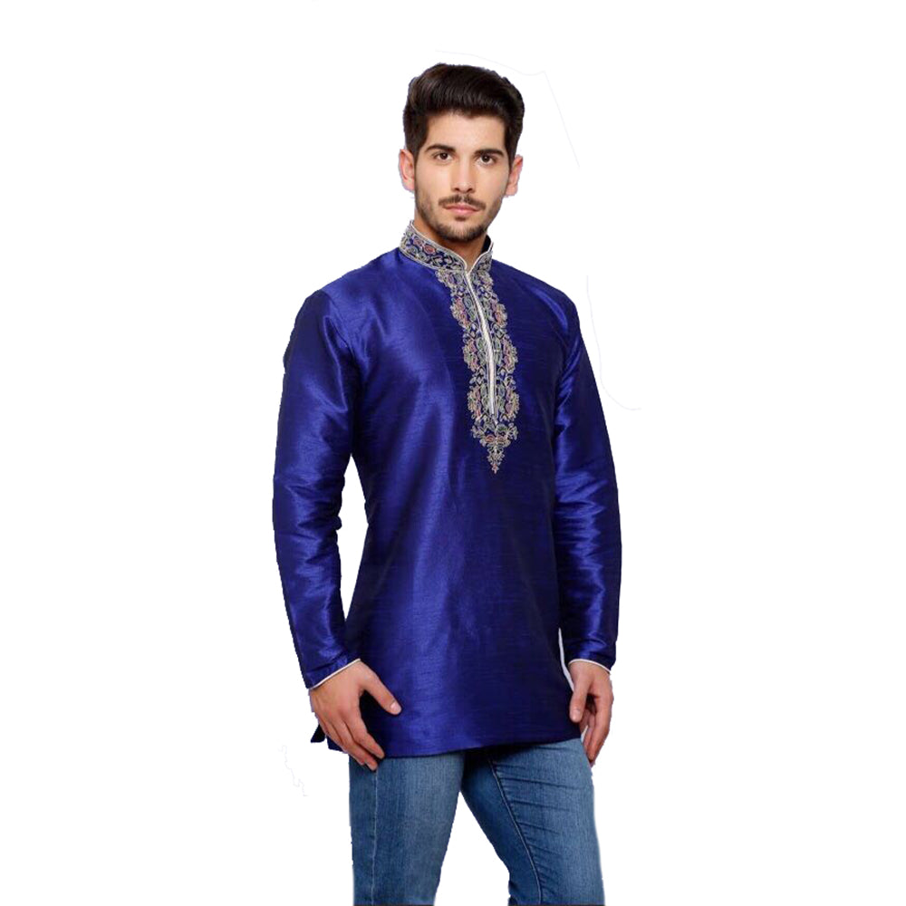 MJ Royal Embroidered Short Kurta - Vintage India NYC
