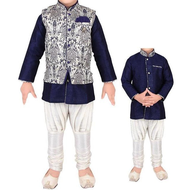 MJ Boys Indowestern 3pc set-Navy - Vintage India NYC
