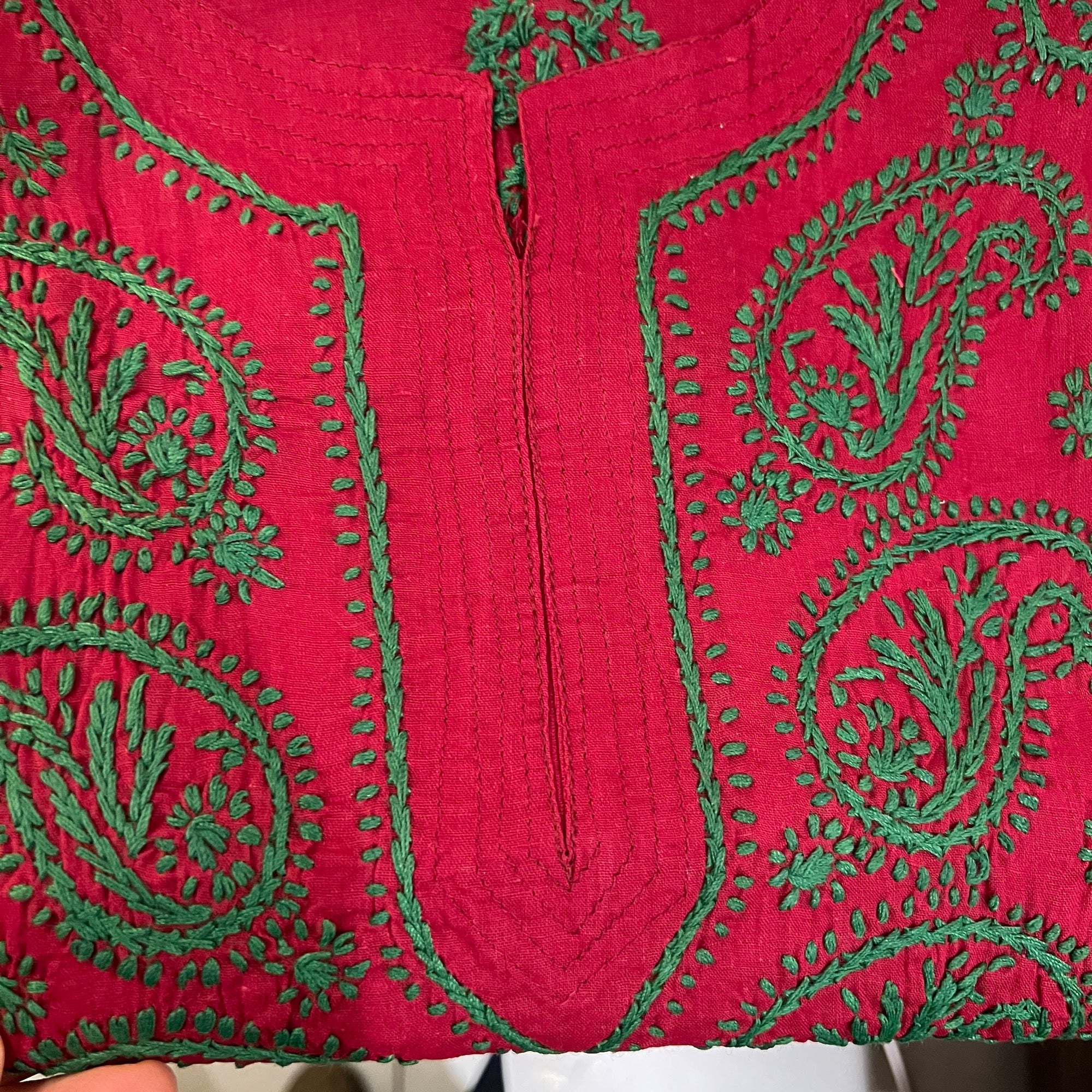 AR Short Embroidered Cotton Tunic Kurti-XS - Vintage India NYC
