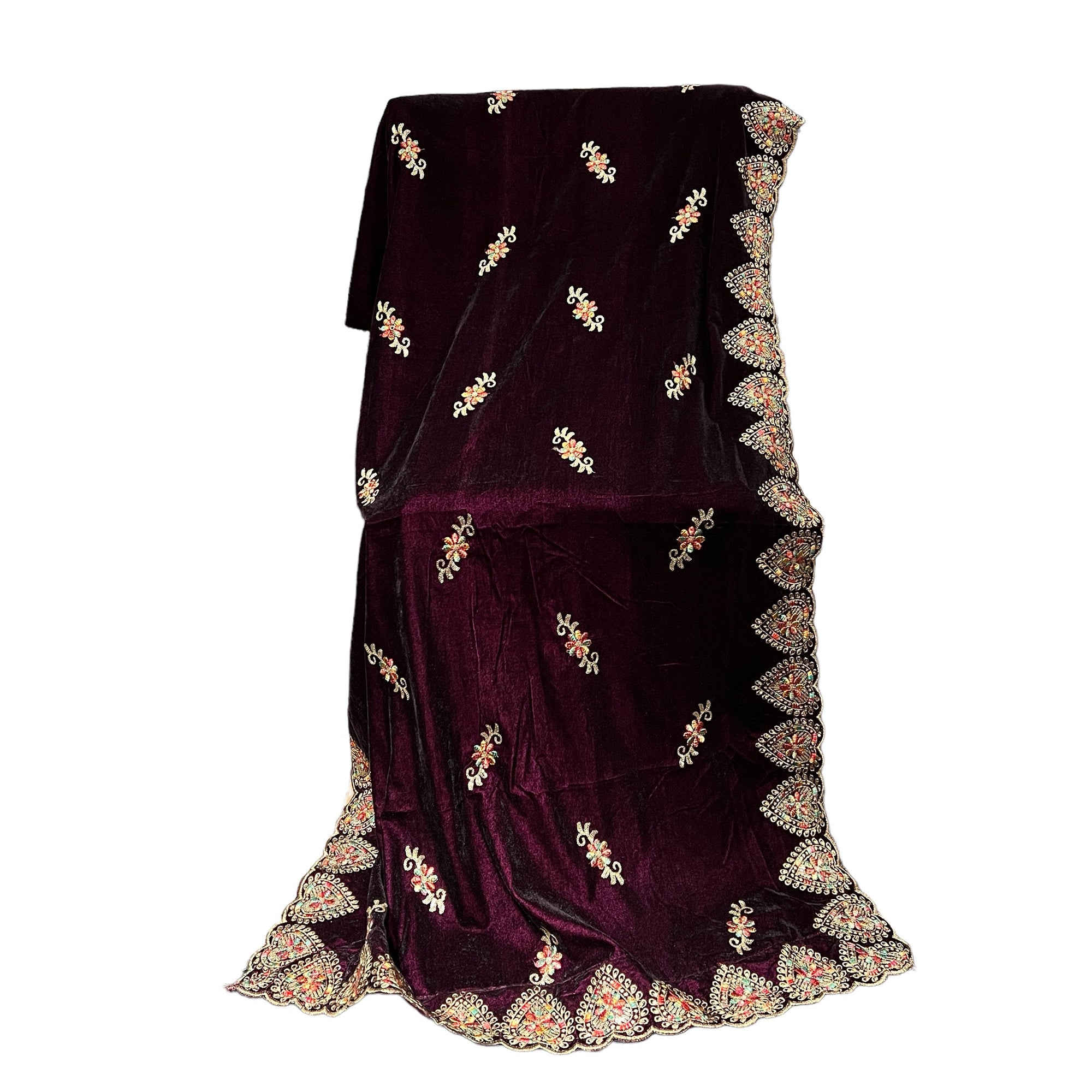 DT Mens Embroidered Velvet Dupatta - Vintage India NYC