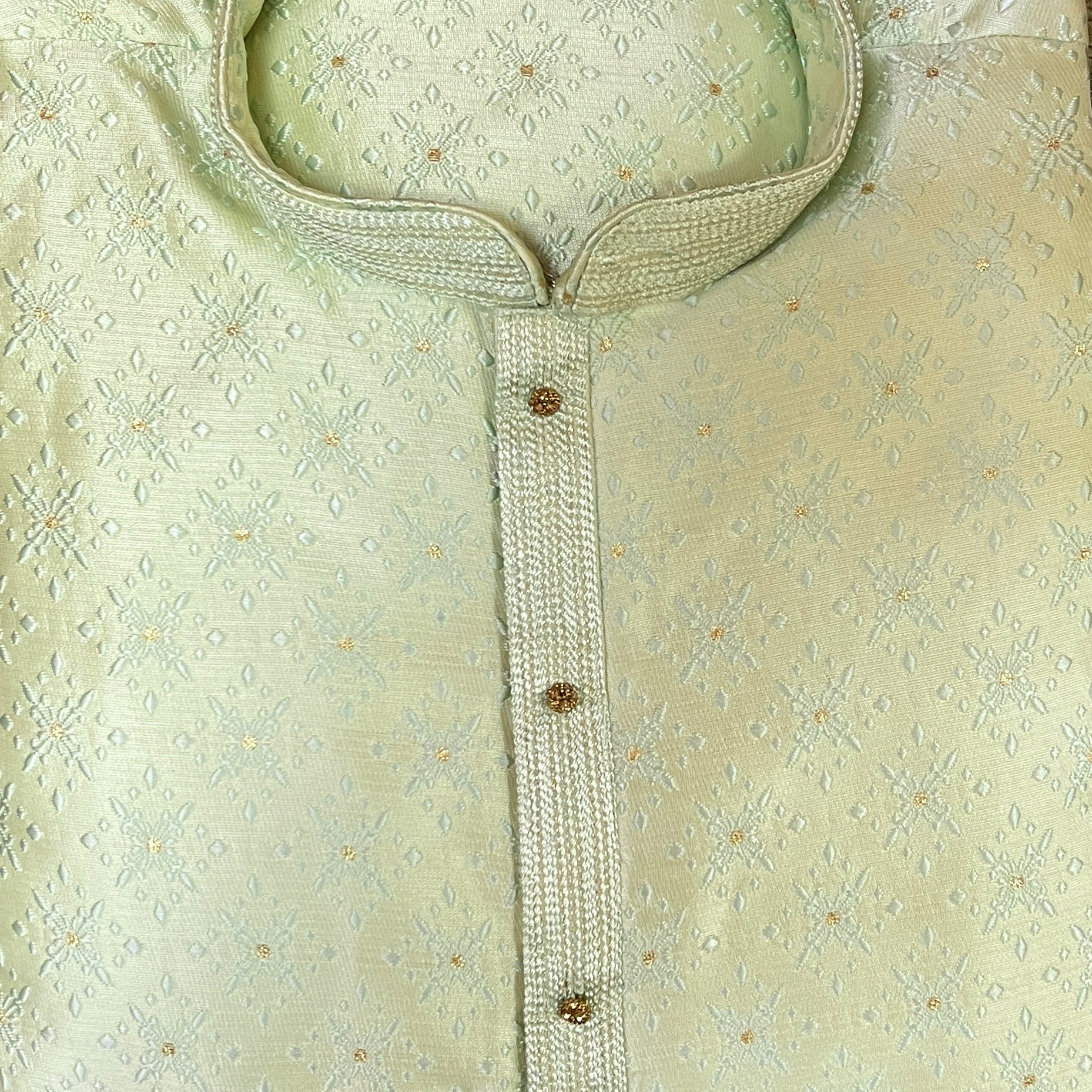 YD Diamond Flower Jacquard Kurta-4 Colors - Vintage India NYC