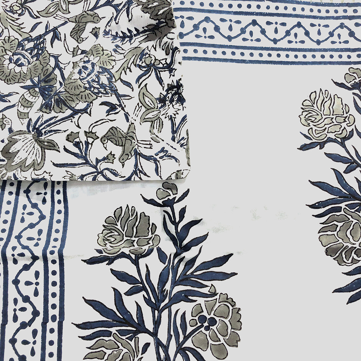 JM Fine Cotton Blockprint Sheets - Vintage India NYC