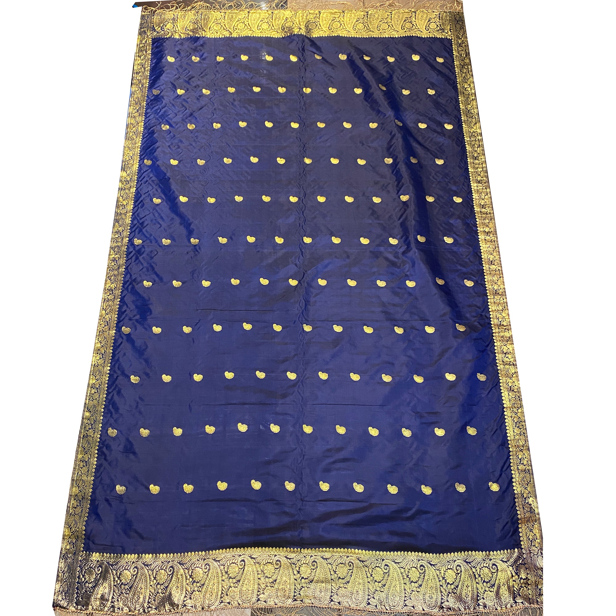 Handwoven Pure Silk and Gold Zari Dupatta Stoles-Many Colors - Vintage India NYC