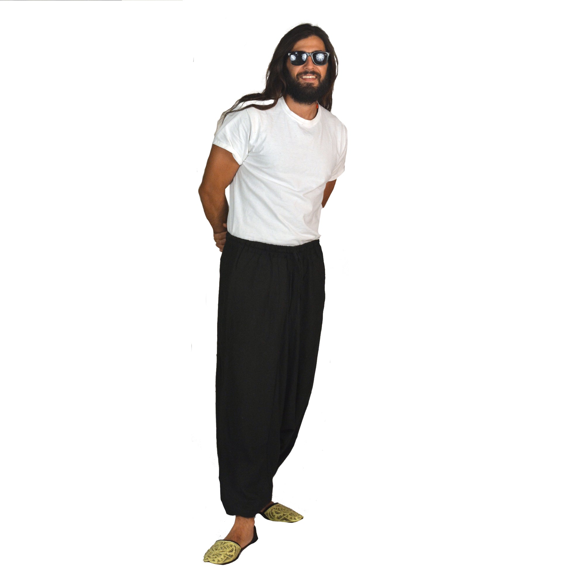 Organic cotton black harem pant - Vintage India NYC