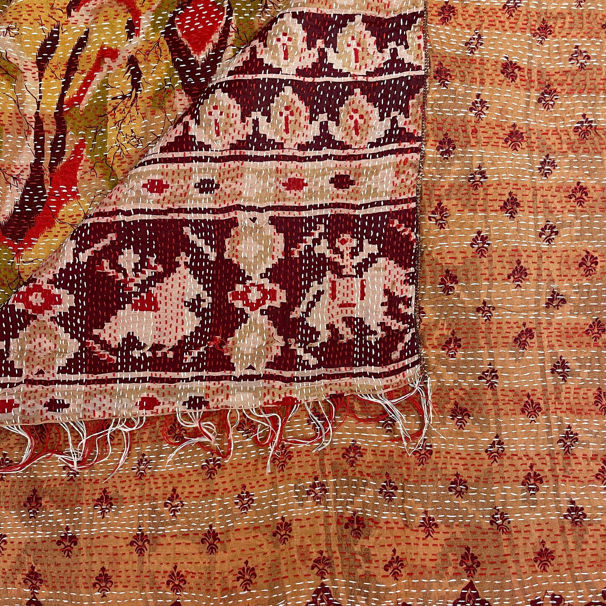 Silk Kantha Stoles - Vintage India NYC