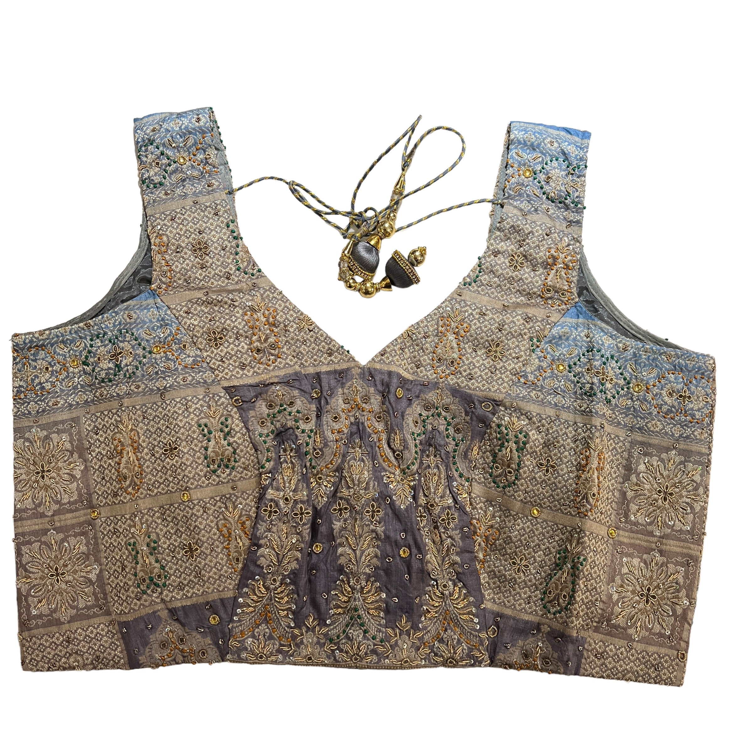 Brocade Saree Blouses-Size 40 - Vintage India NYC