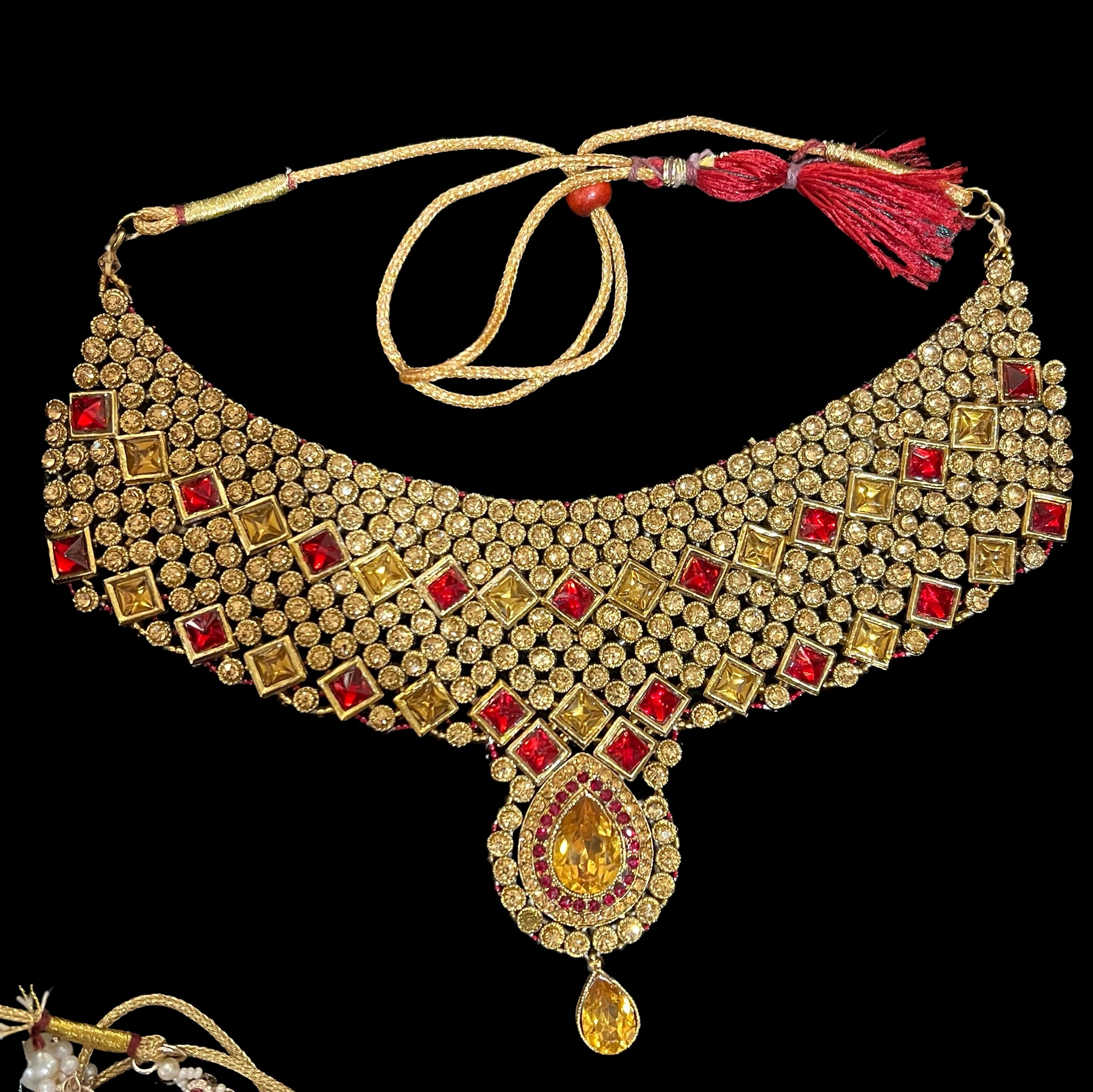 IF Stone Studded Necklace Sets-5 styles - Vintage India NYC