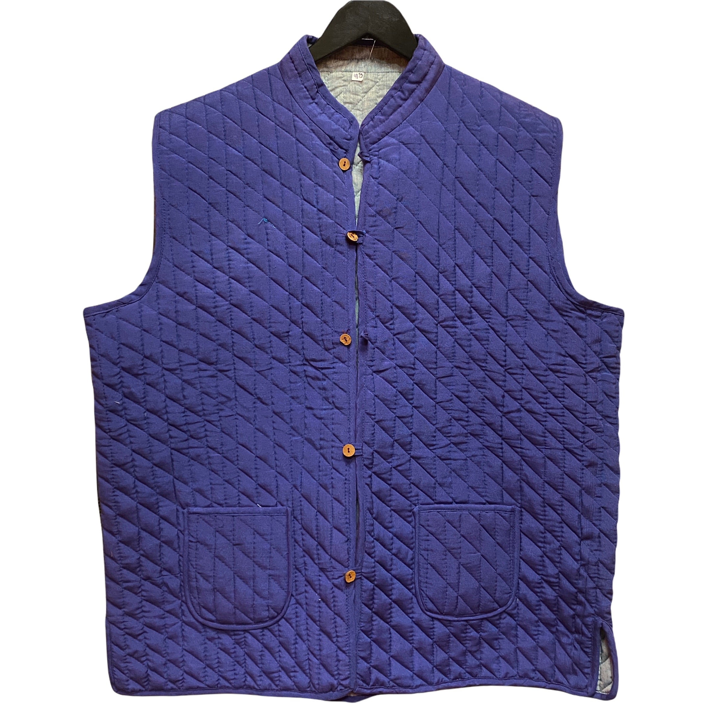 Mens Reversible Quilted Vests-Solid Colors - Vintage India NYC