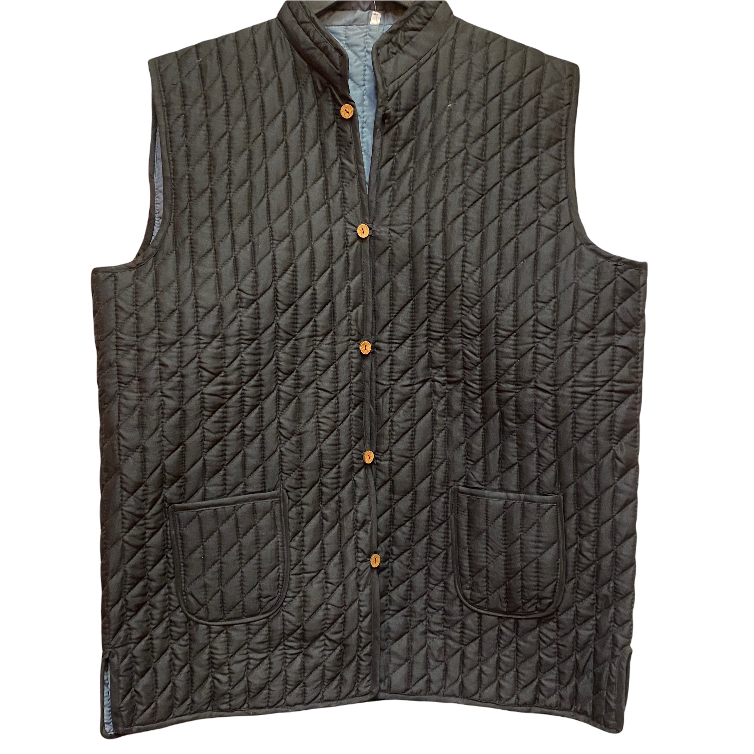 Mens Reversible Quilted Vests-Solid Colors - Vintage India NYC