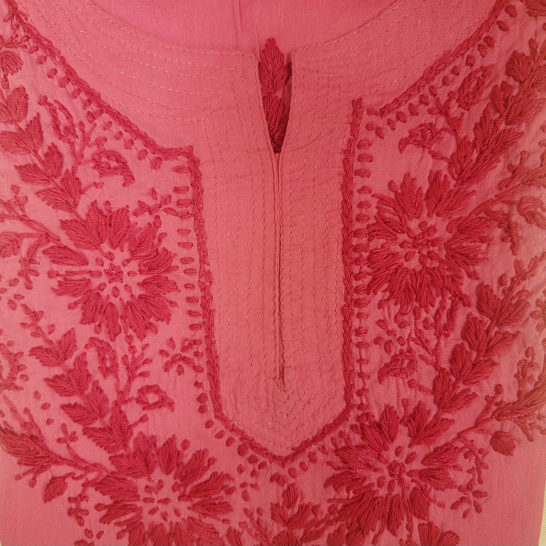 AR Short Embroidered Cotton Tunic Kurti-L - Vintage India NYC