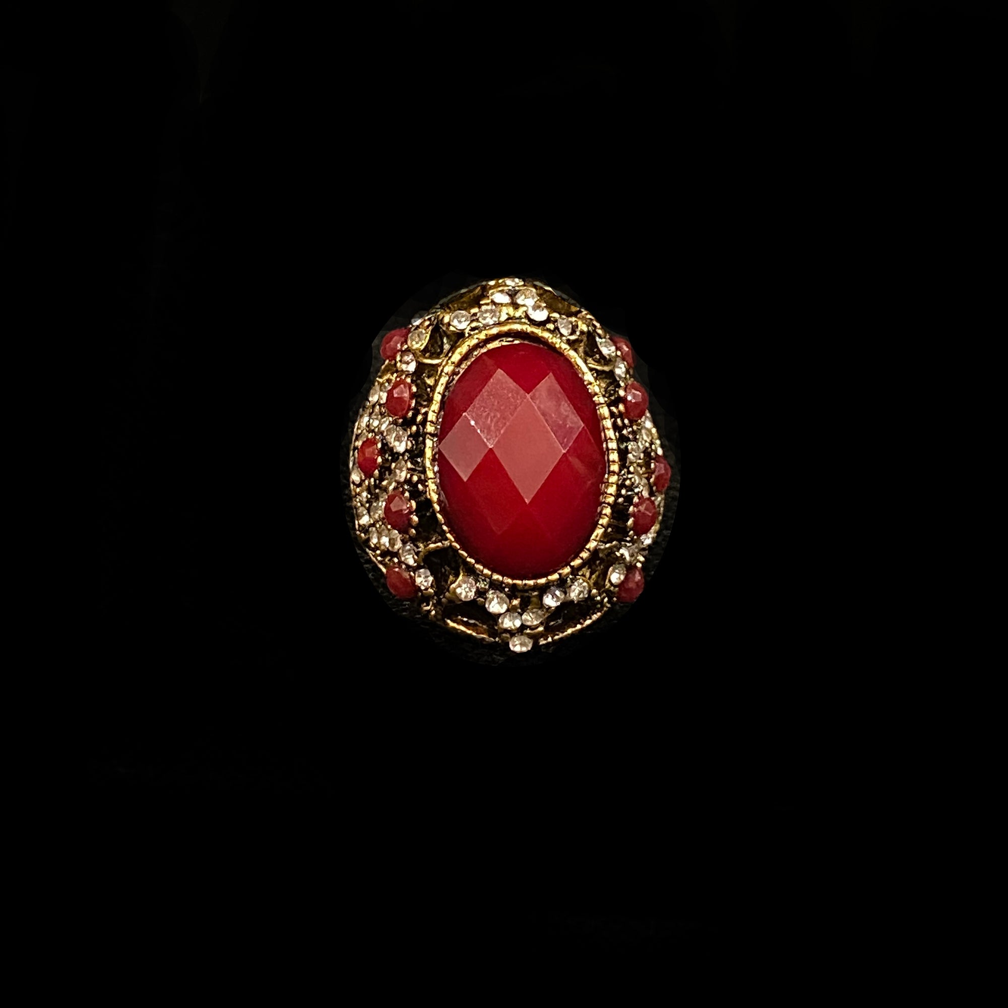 Red Cocktail Ring-4 styles - Vintage India NYC