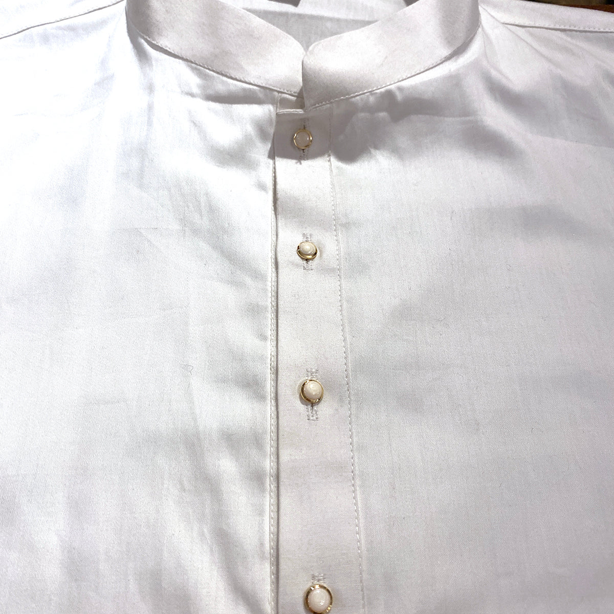 YD White Cotton Raymond Kurta - Vintage India NYC