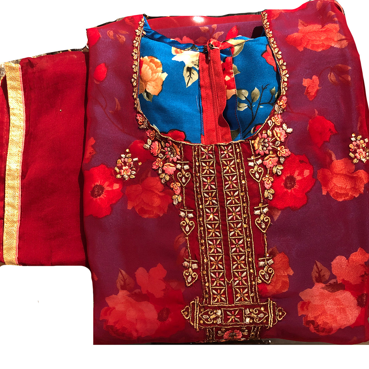 PK Floral Salwar Suit - Vintage India NYC