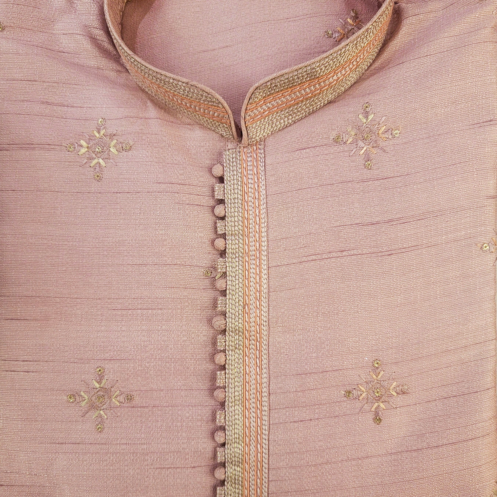 YD Light Pink Embroidered Kurta Set - Vintage India NYC
