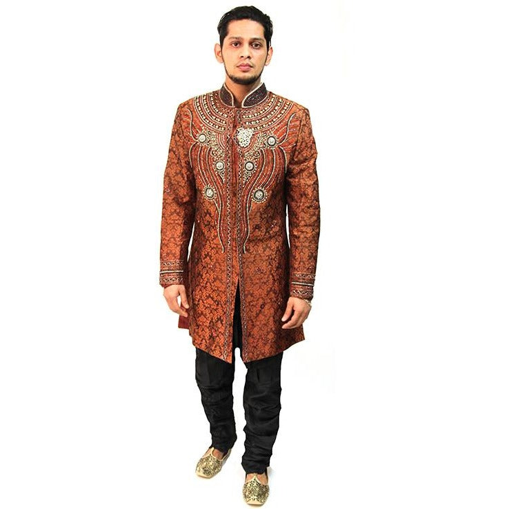 VM rust sherwani - Vintage India NYC