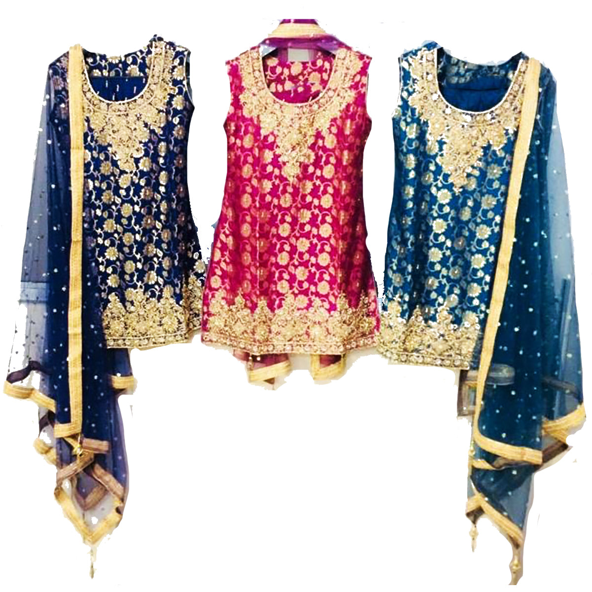 DT Brocade Salwar Sets-3 Colors - Vintage India NYC