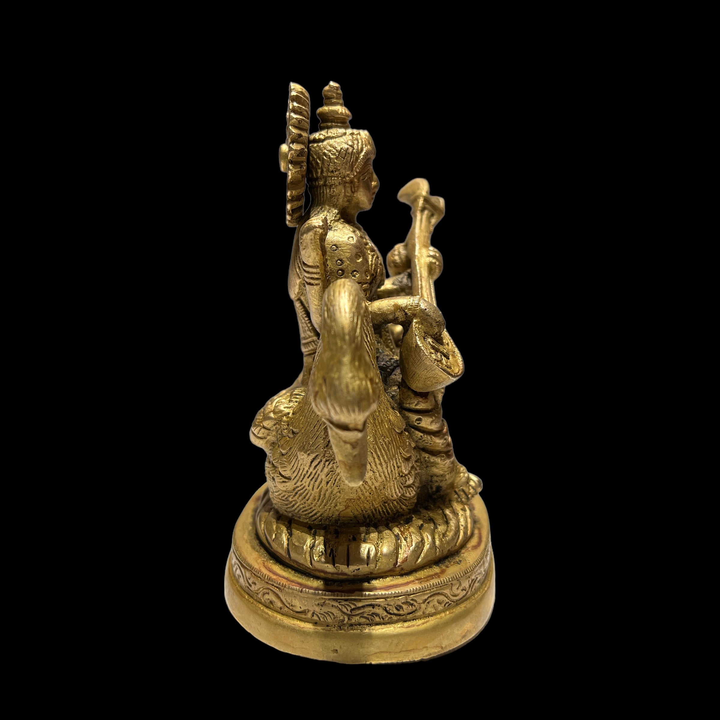 GM Brass Saraswati 168- 5 inches - Vintage India NYC